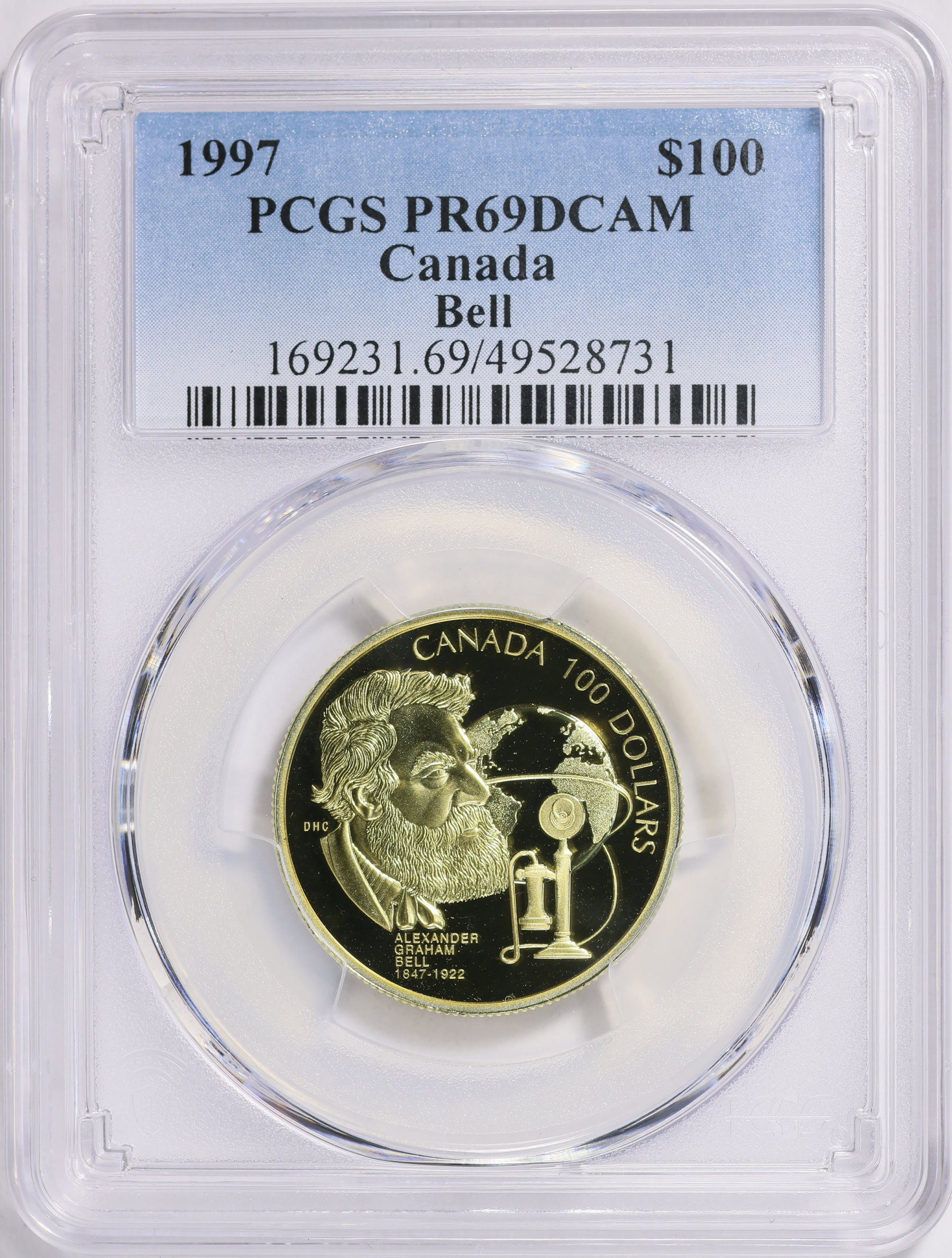 Canada 1997 Gold $100 Alexander Graham Bell KM-287 PCGS Proof-69