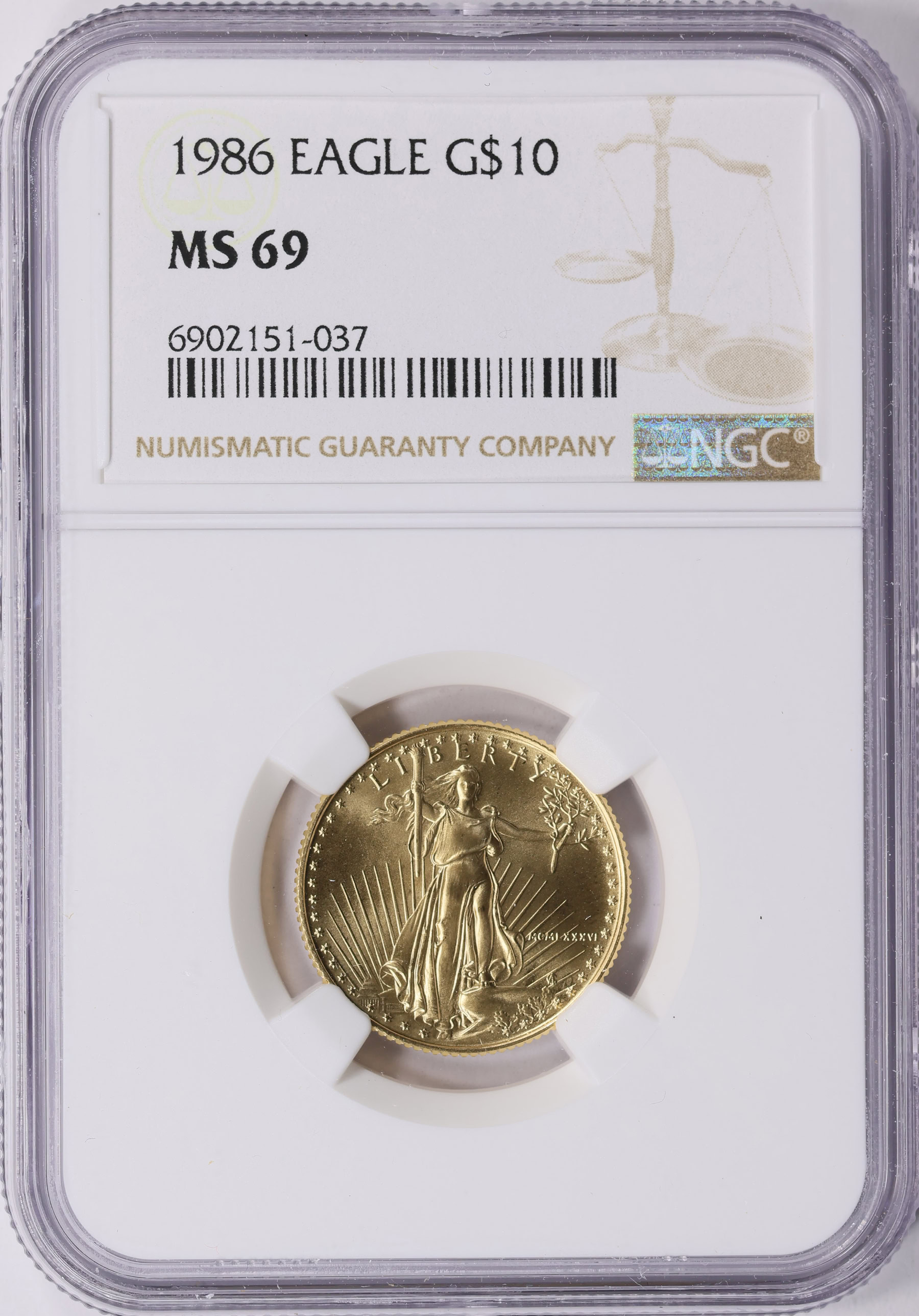 1986 $10 Quarter-Ounce Gold American Eagle NGC MS-69 (Item 1648297