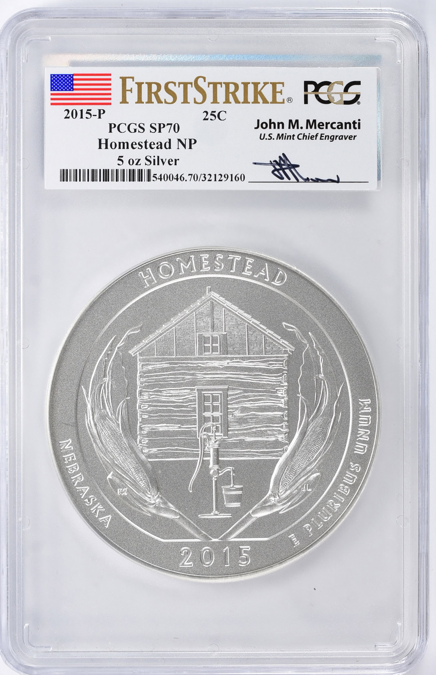 2015-P America the Beautiful 5 oz. Silver Quarter Homestead NP First ...