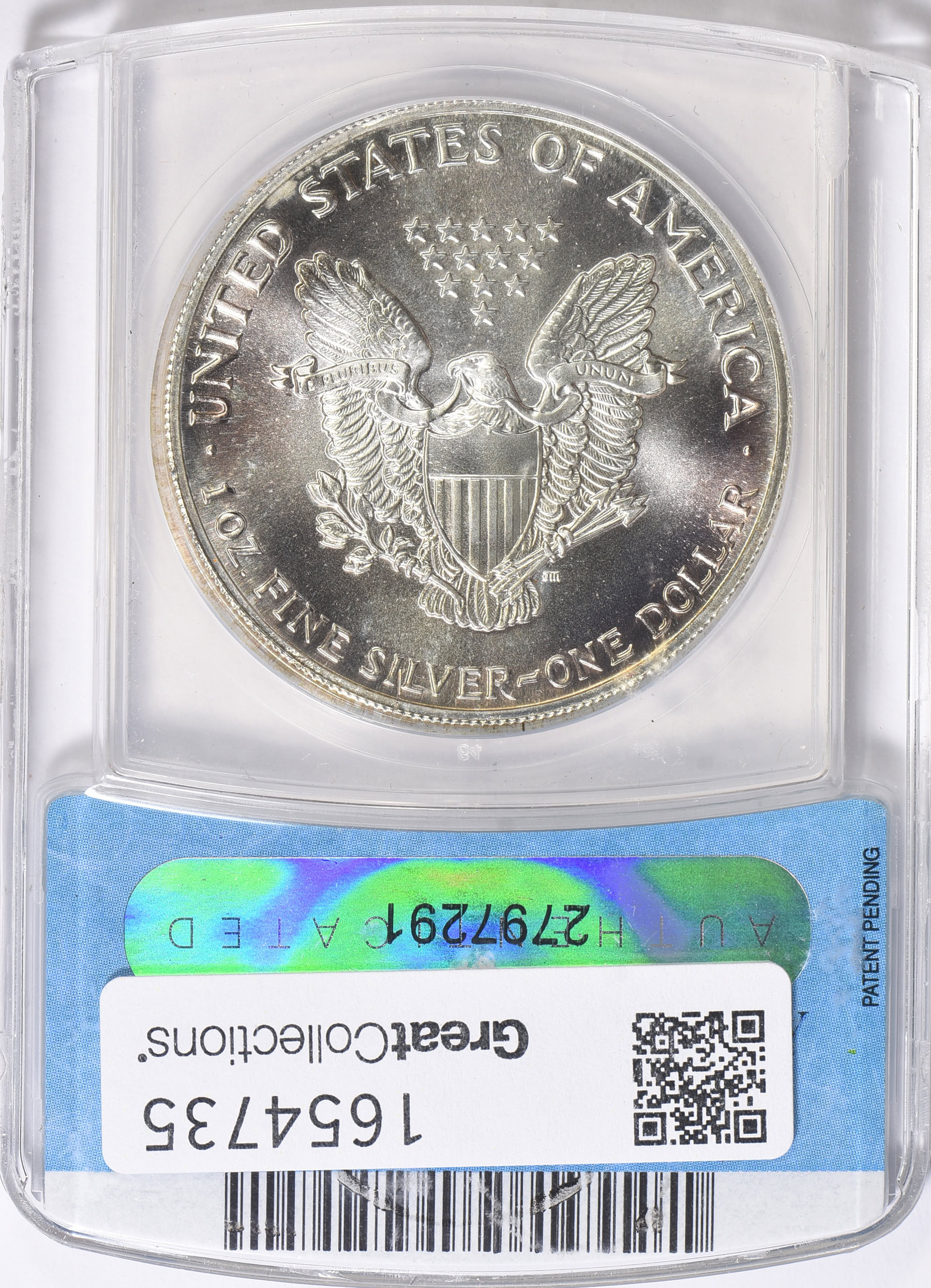 Mint Error 1988 Silver Eagle Railroad Rim ANACS MS-69 | ANACS Cert ...