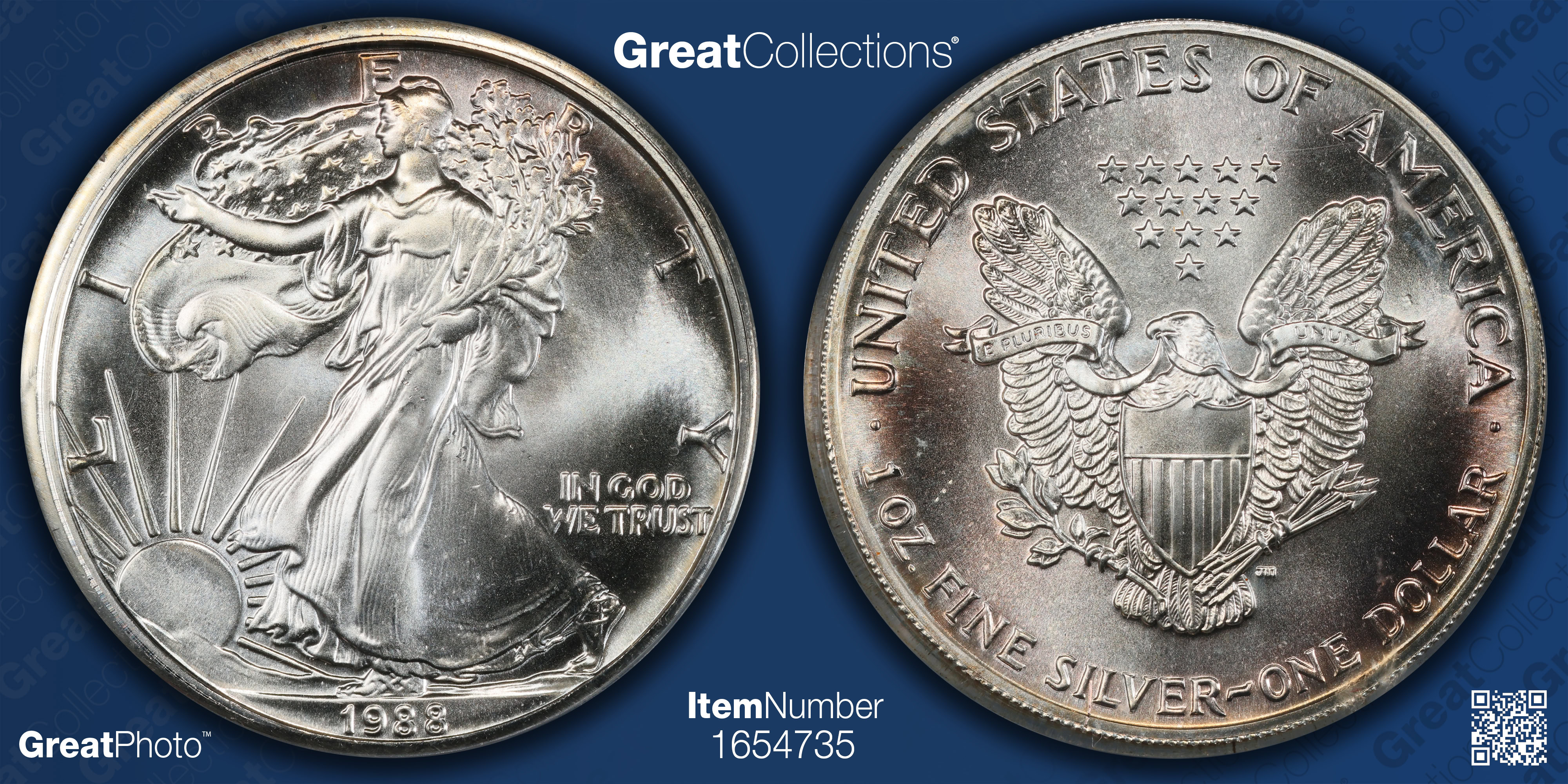 Mint Error 1988 Silver Eagle Railroad Rim ANACS MS-69 | ANACS Cert ...