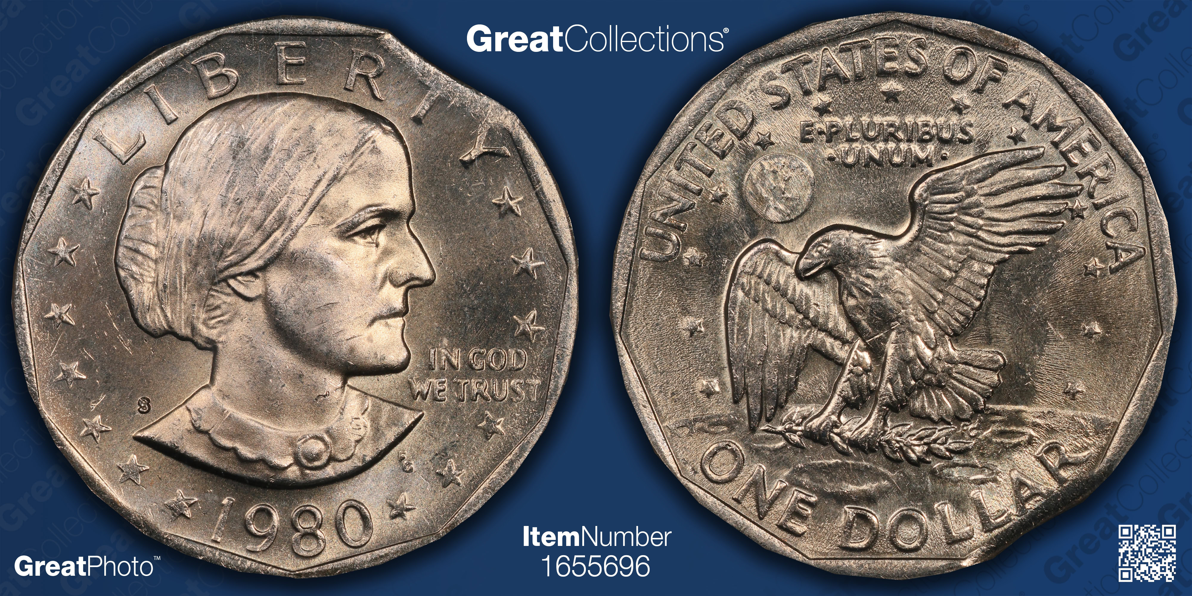 Mint Error 1980-S Susan B. Anthony Dollar 3% Clipped Planchet PCGS