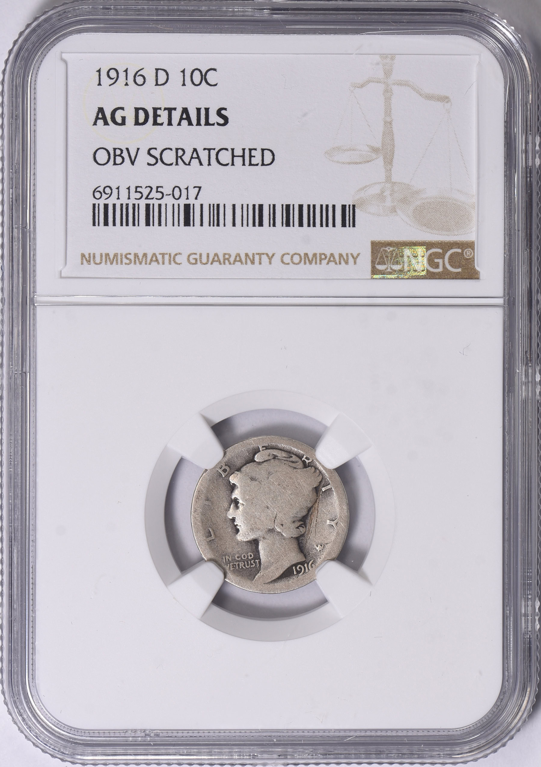 Intaglio Mint 1916-d Mercury Dime Tributo 2 Oz .999 Argento Tondo 50 Mm