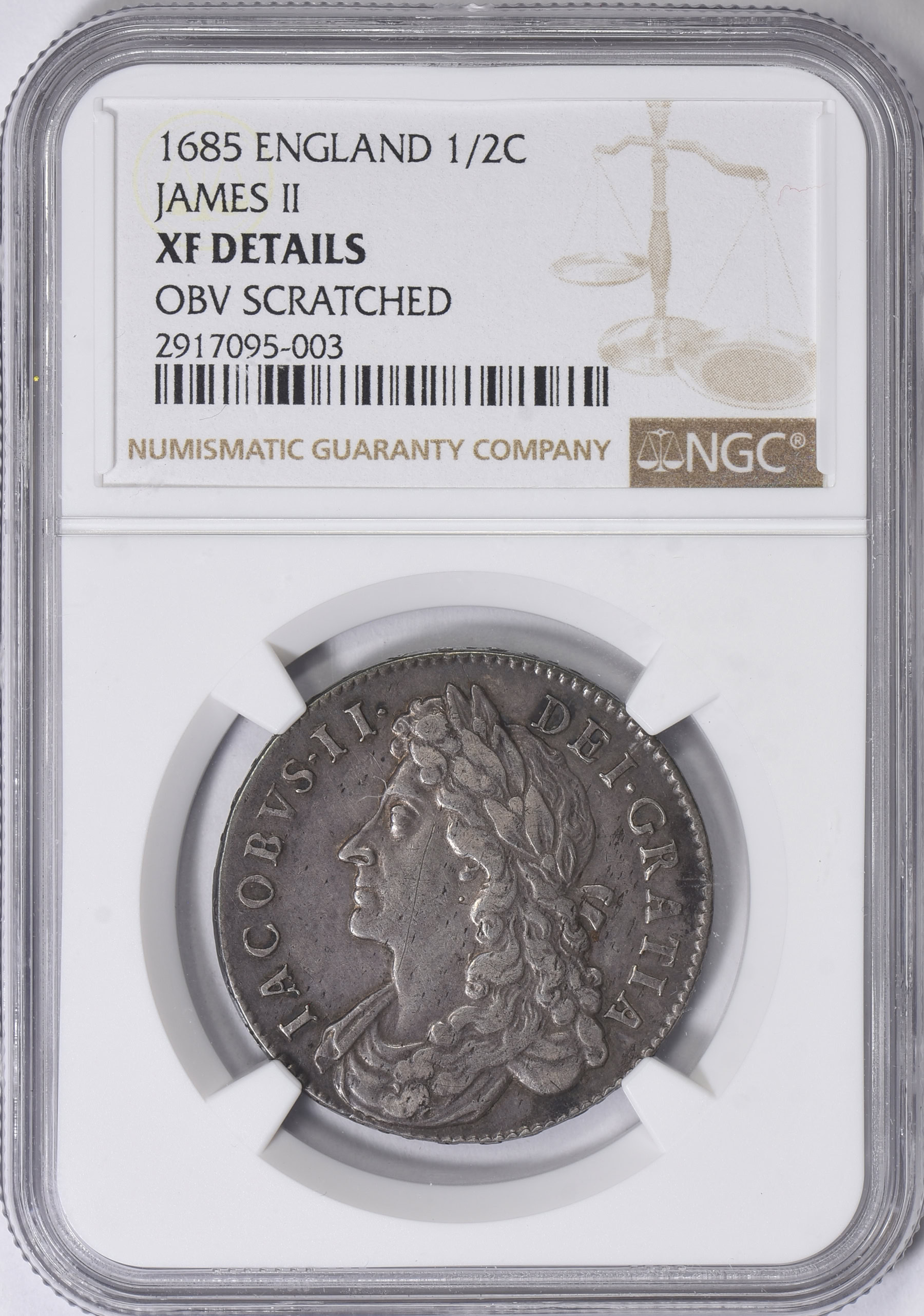 Great Britain 1685 Silver 1/2 Crown KM-452 NGC XF Details (Item 1656848 ...