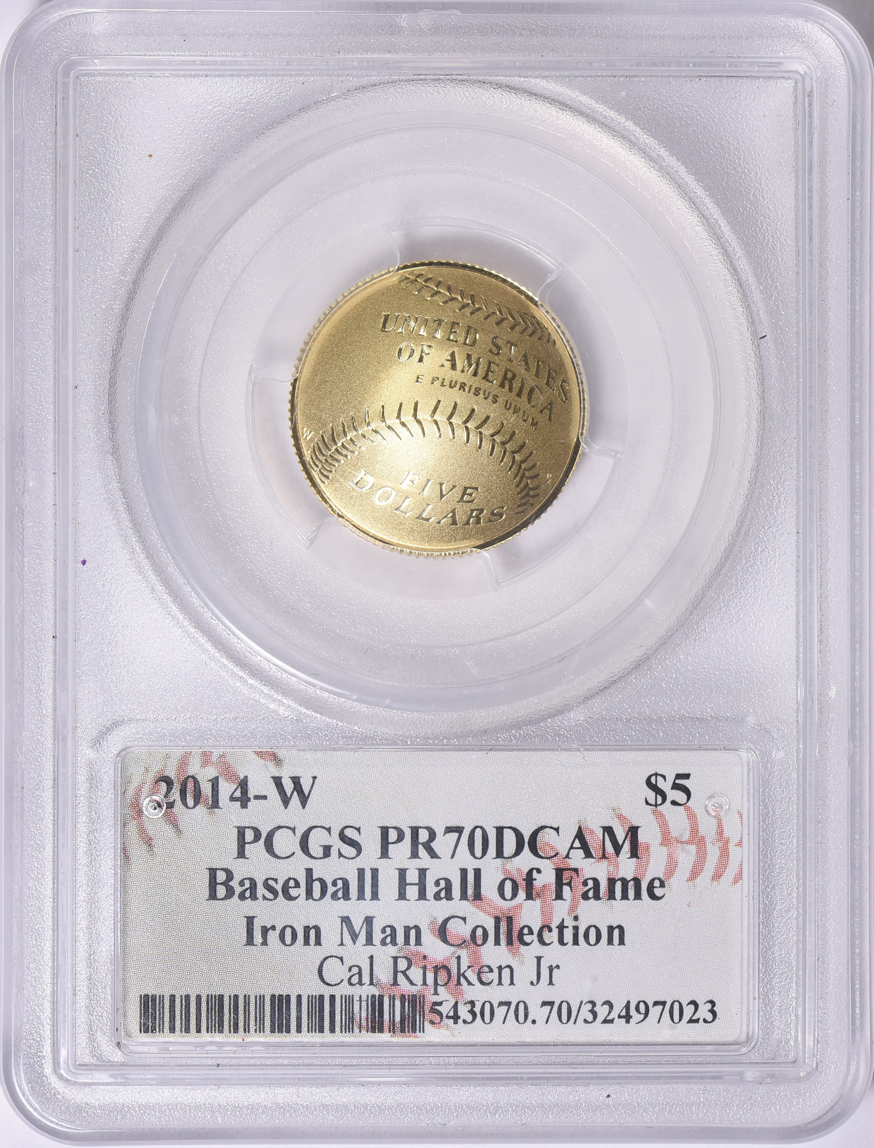 2014-W Baseball Hall of Fame Gold $5 Baseball Hall of Fame PCGS Proof ...