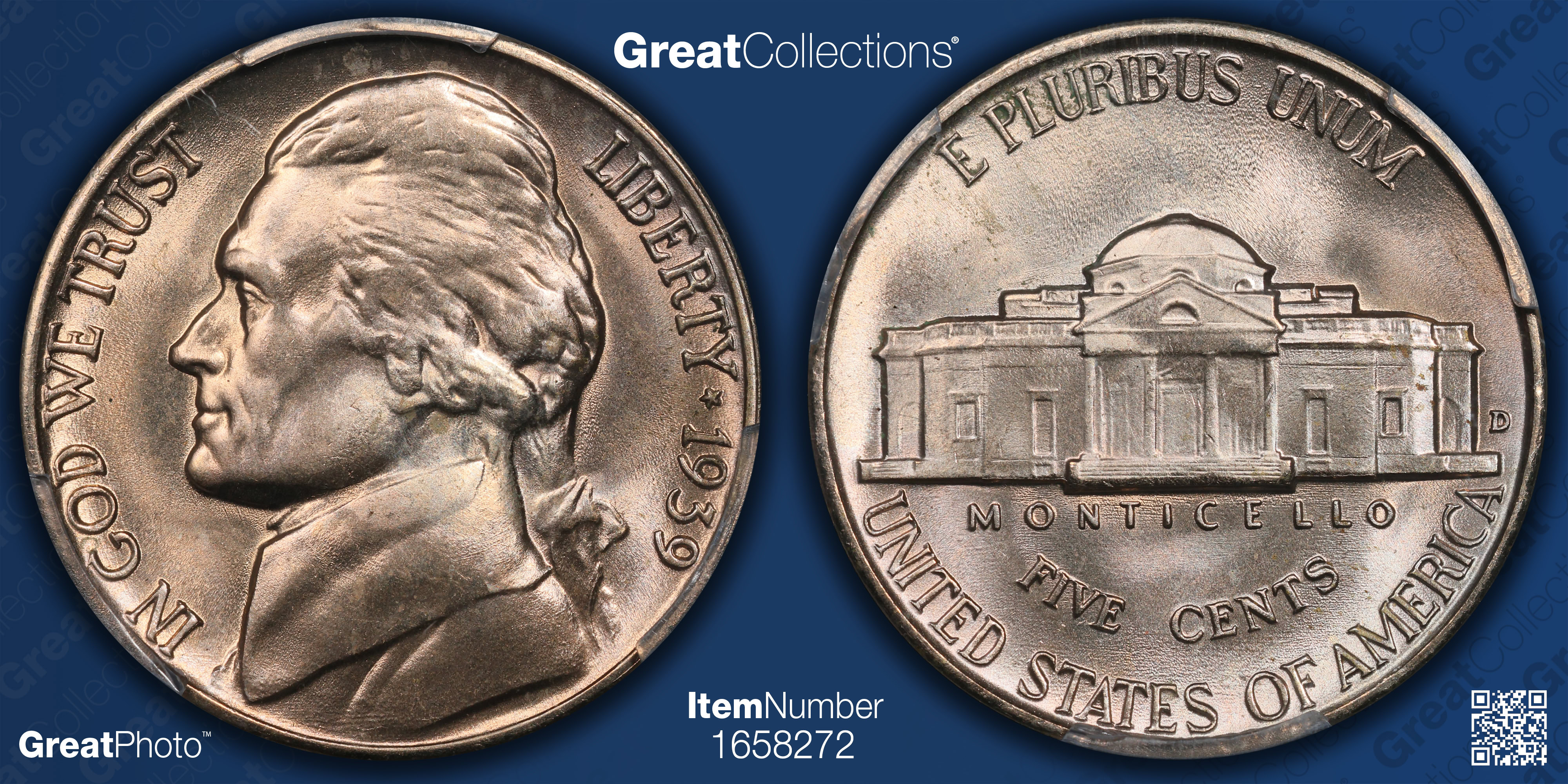 1939-D Jefferson Nickel Reverse of 1938 Doubled Die Obverse PCGS