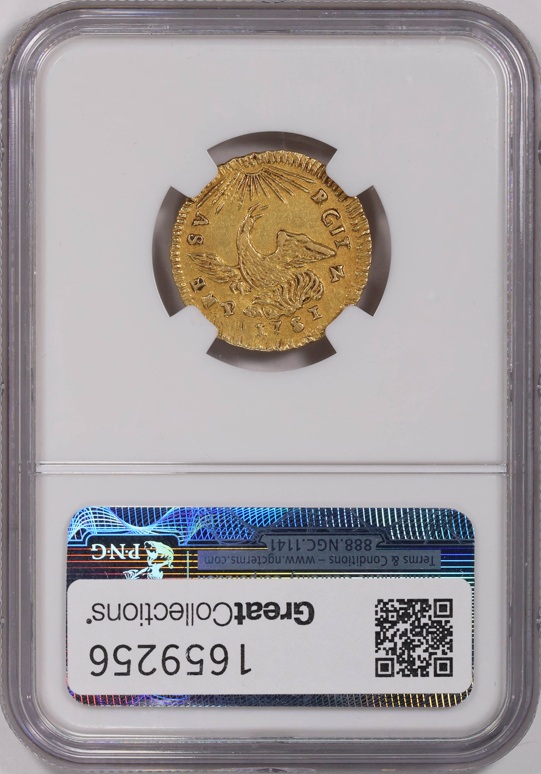 Italy - Sicily 1751-VB PN Gold Oncia KM-173 NGC AU-58 (Ex: Huntington ...