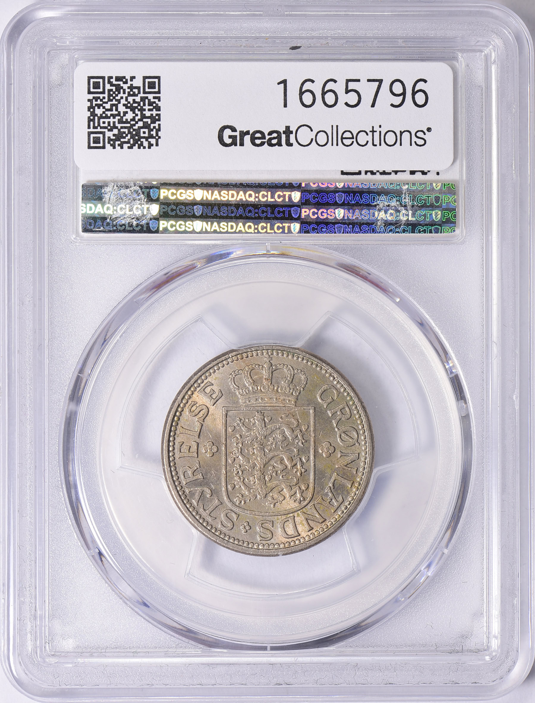 Greenland 1926HCN GJ 25 Øre Without Hole KM5 PCGS MS63 (Item 1665796