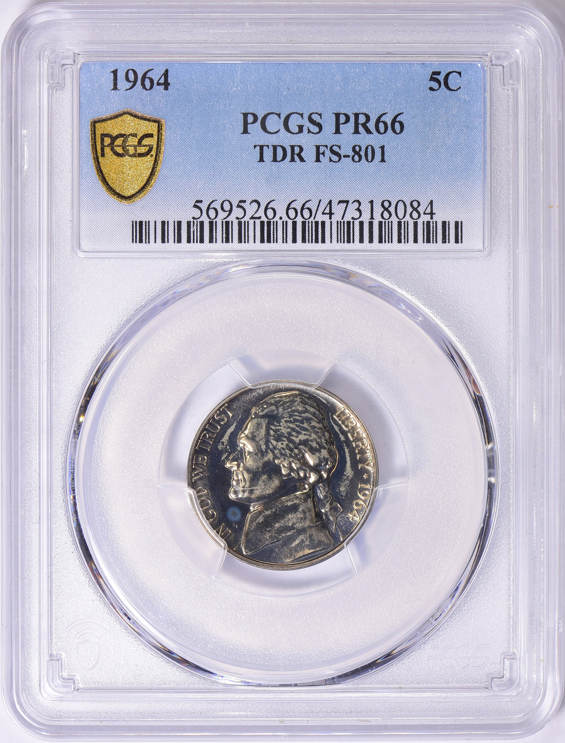 1964 Jefferson Nickel Tripled Die Reverse FS-801 PCGS Proof-66