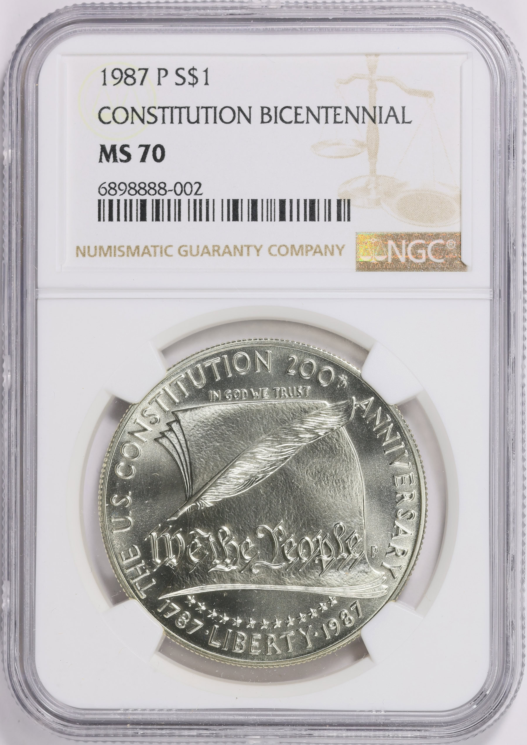 1987-P U.S. Constitution Bicentennial Silver Dollar NGC MS-70 (Item ...