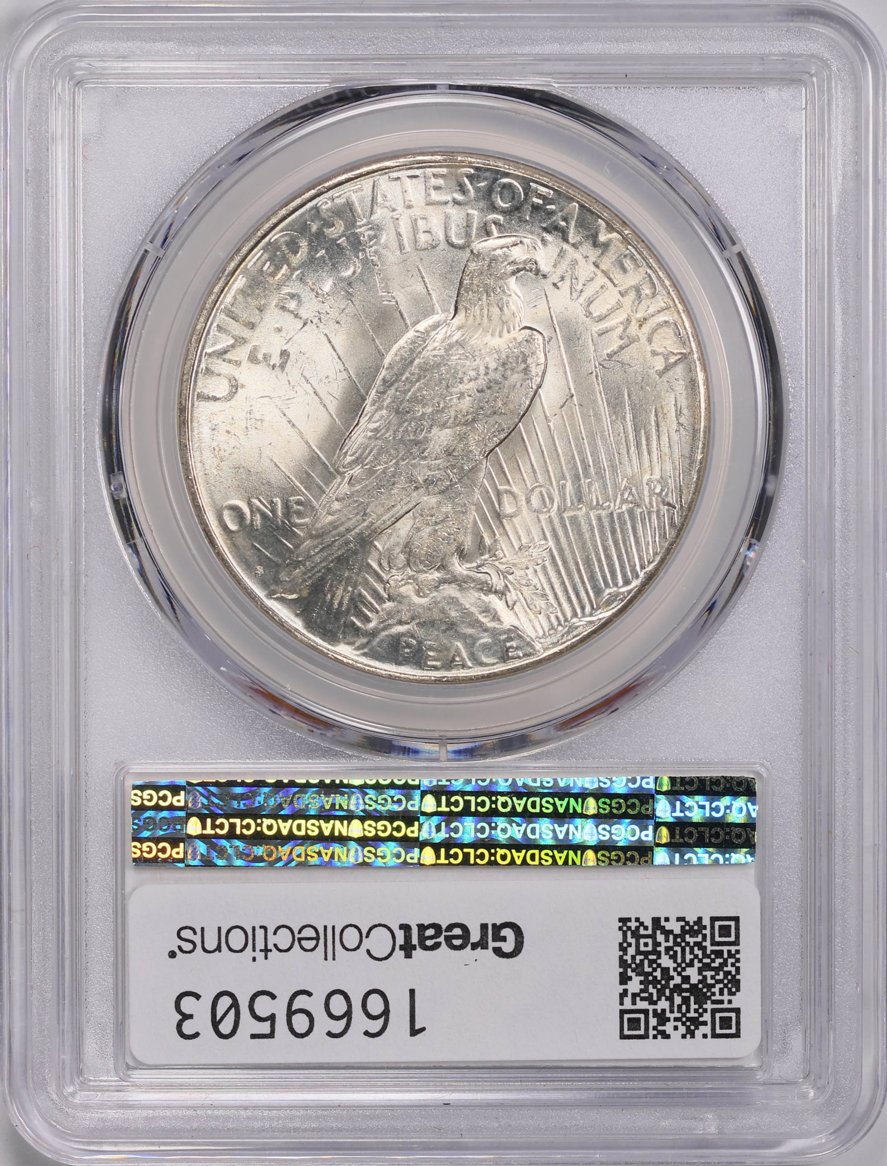 1922-S Peace Silver Dollar Tripled Reverse VAM-3 Top 50 PCGS MS-63
