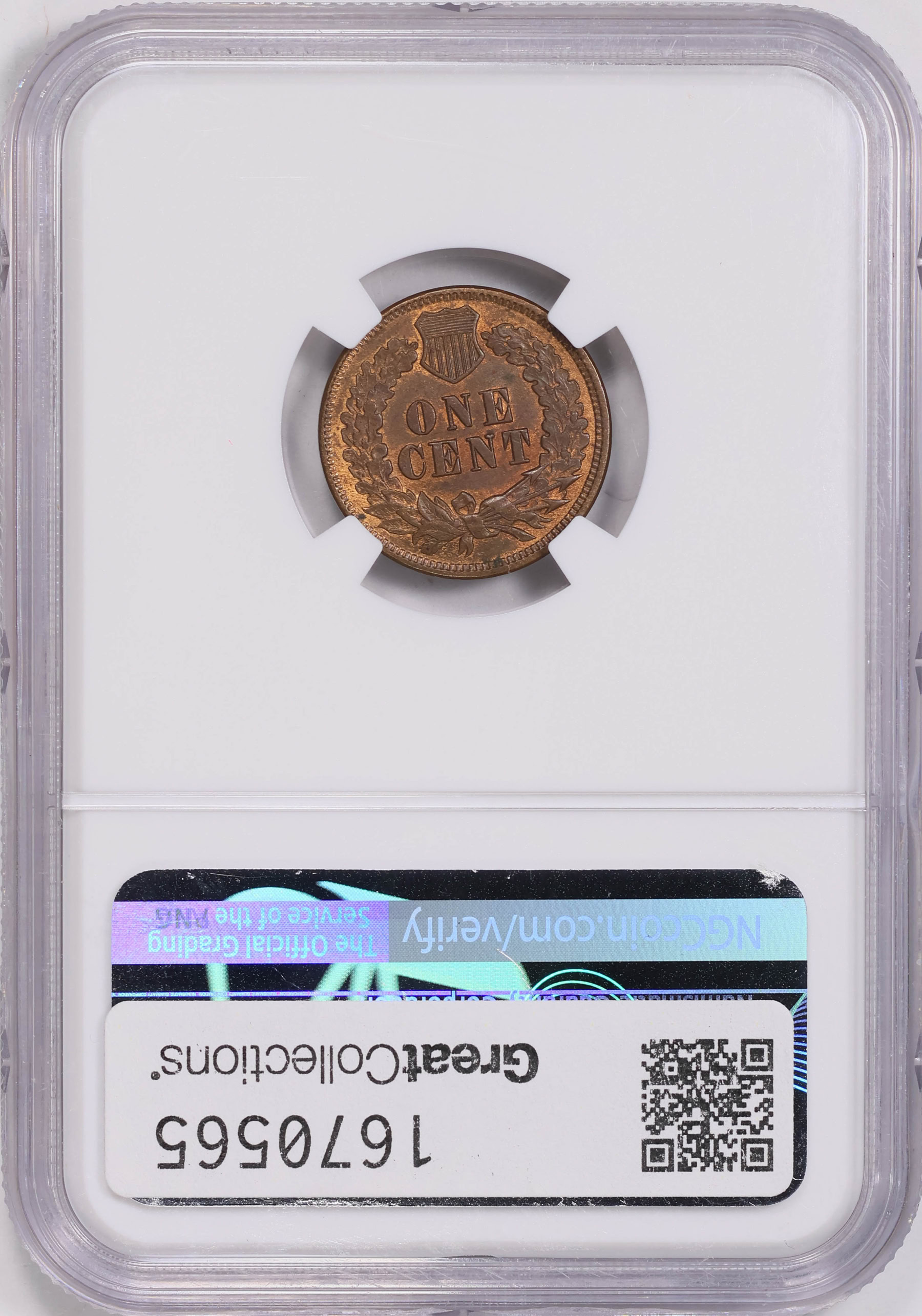 1875 Indian Cent NGC MS-63 RB (CAC Green) (Item 1670565 ...