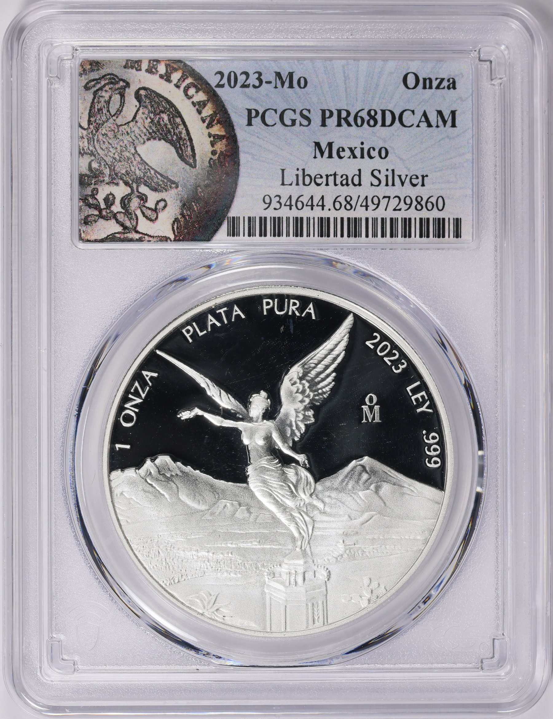 Mexico 2023-Mo Silver Onza Libertad PCGS Proof-68 DCAM | PCGS Cert