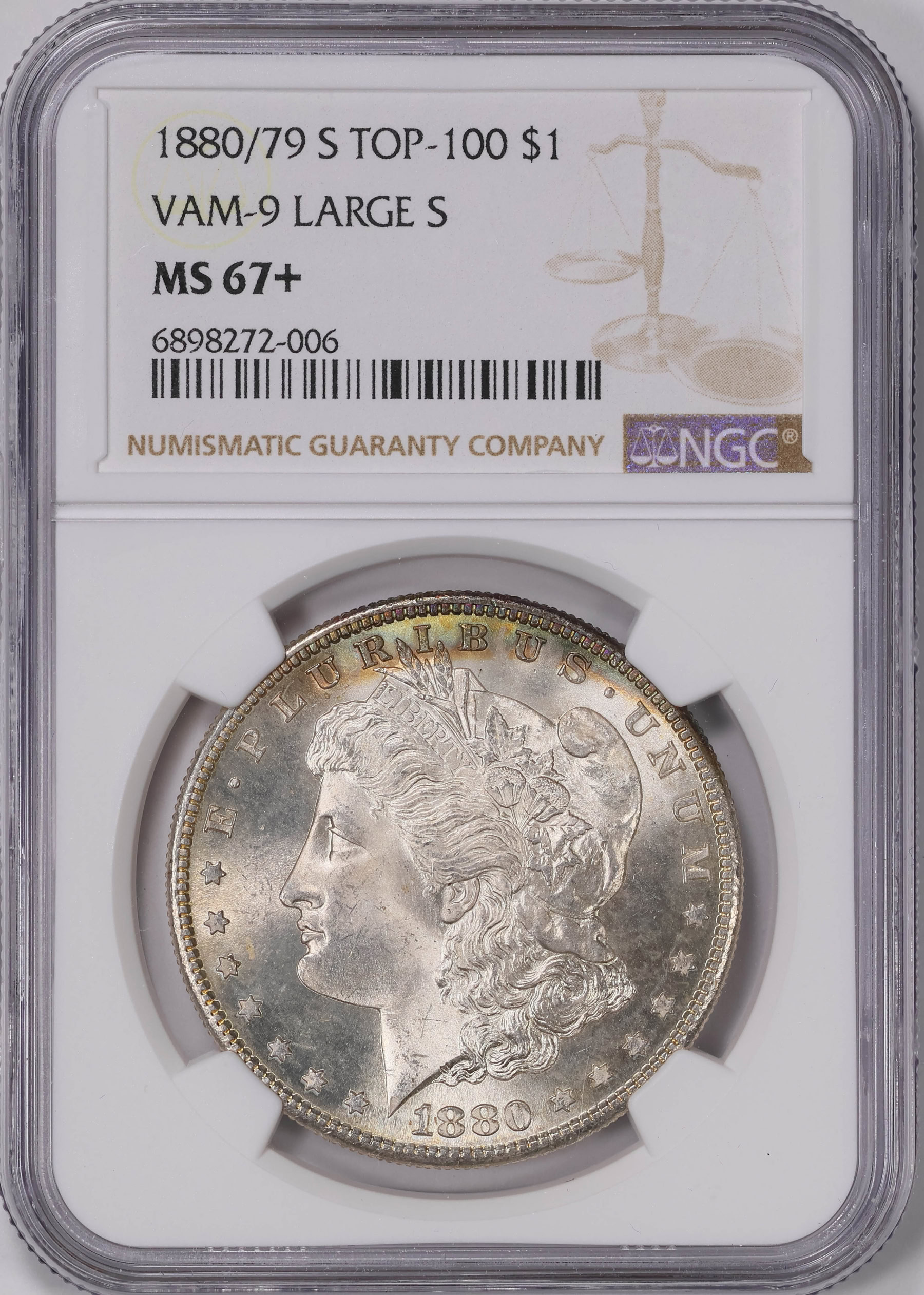 1880/79-S Morgan Silver Dollar Large S Top 100 VAM-9 NGC MS-67+