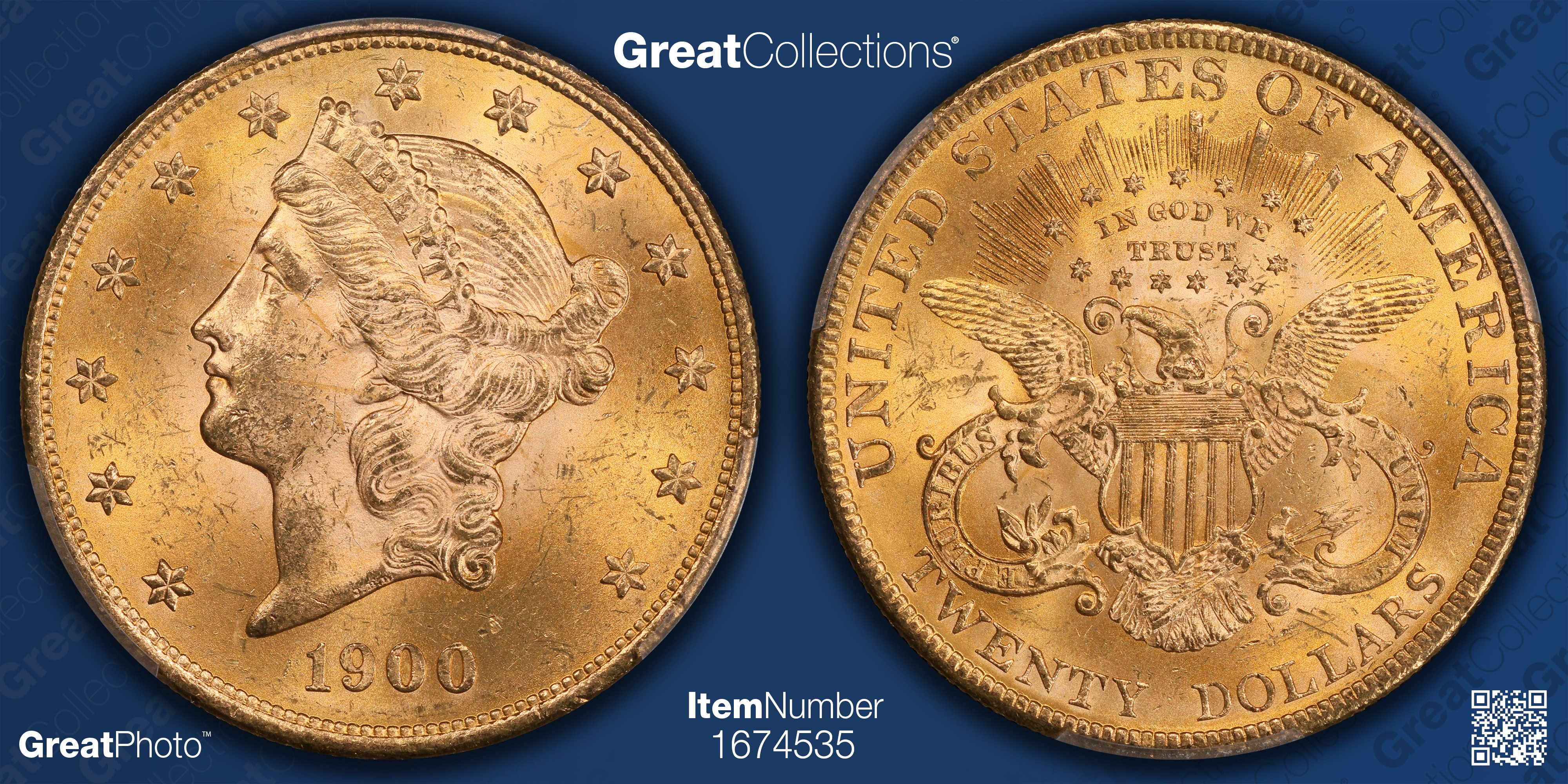 1900 Liberty Gold Double Eagle PCGS MS-63+ (Item 1674535 ...