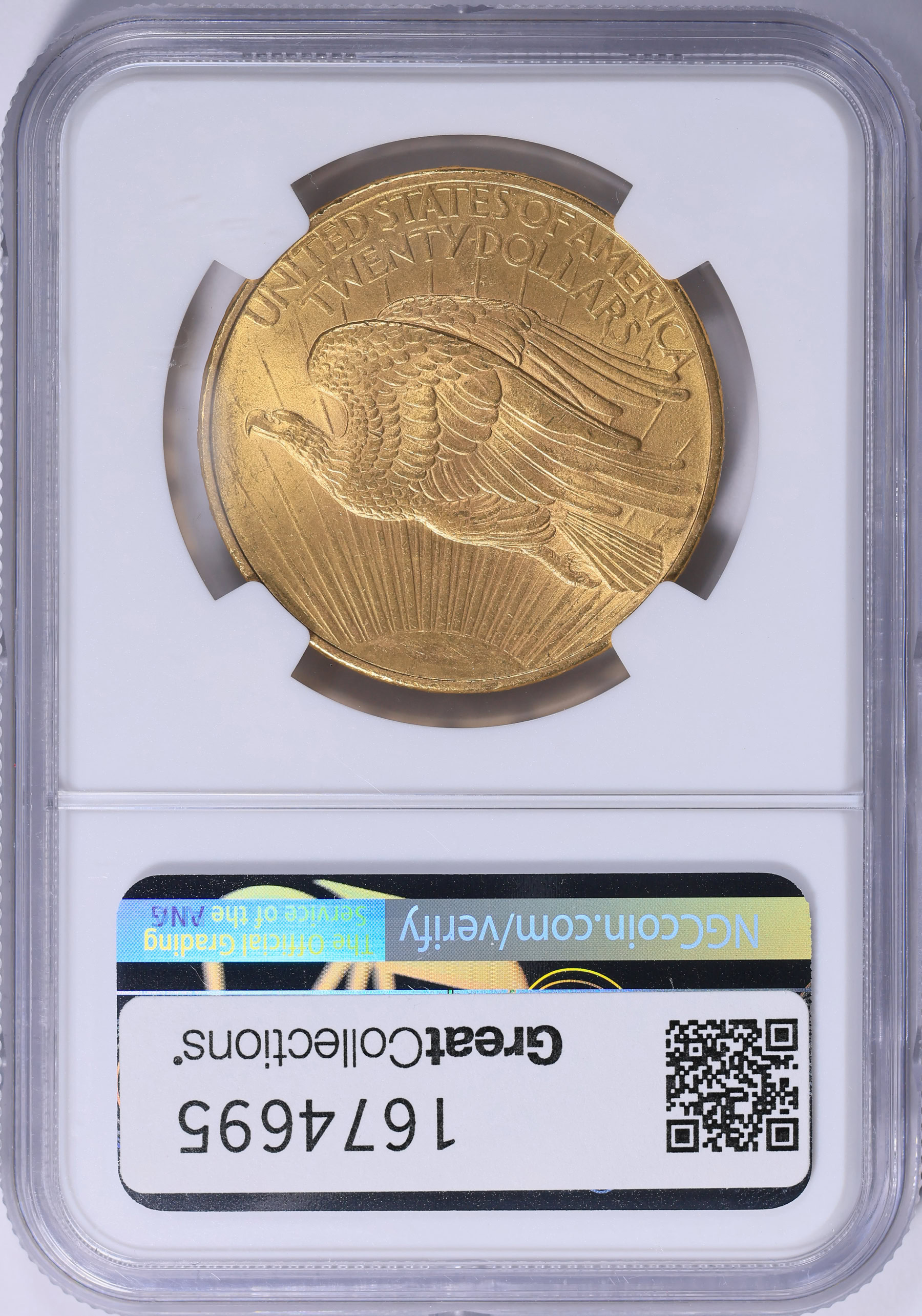 1908 Saint-Gaudens Gold Double Eagle No Motto NGC MS-64 (Item