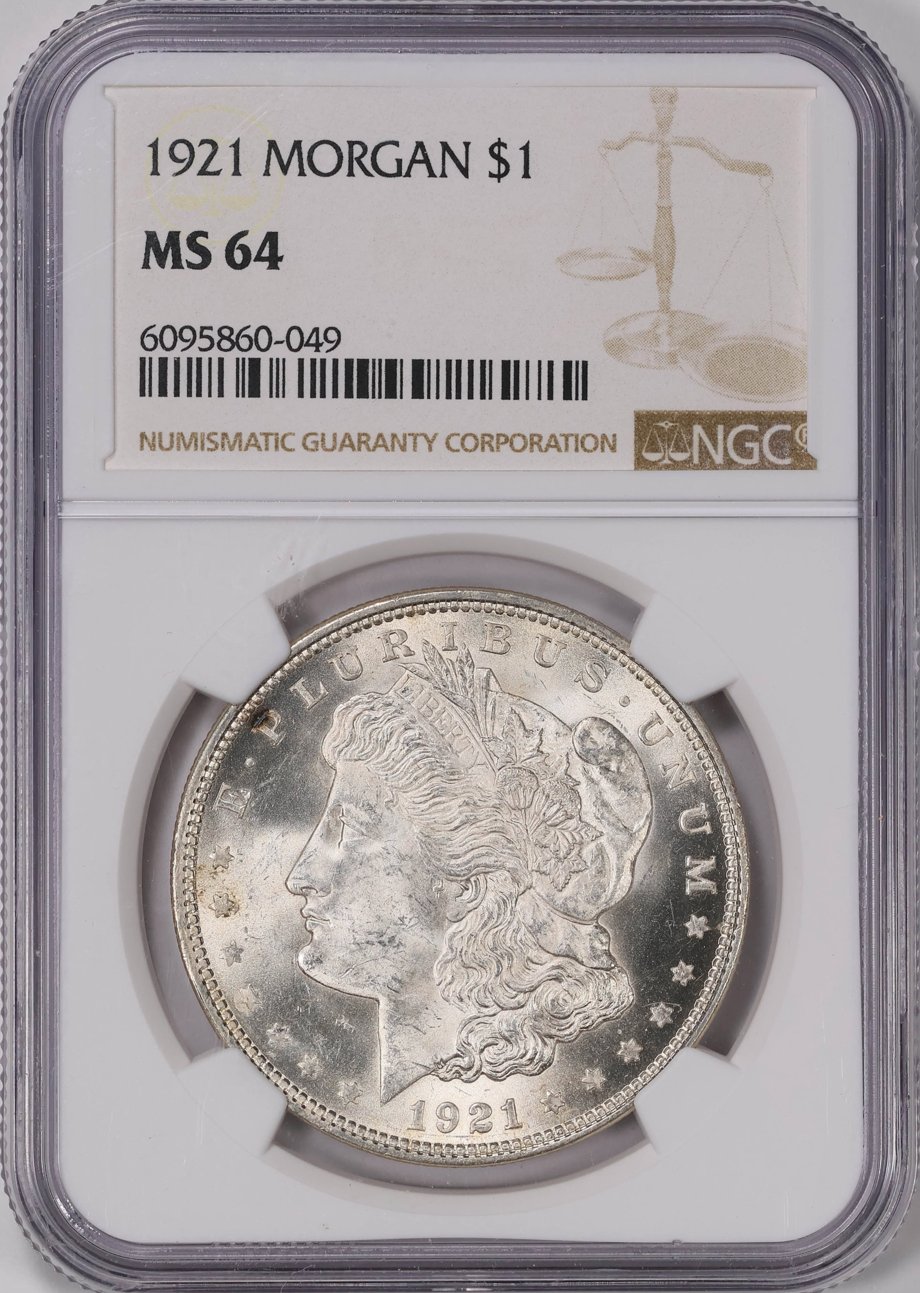 1921 Morgan Silver Dollar NGC MS-64 (Item 1676985) | GreatCollections ...