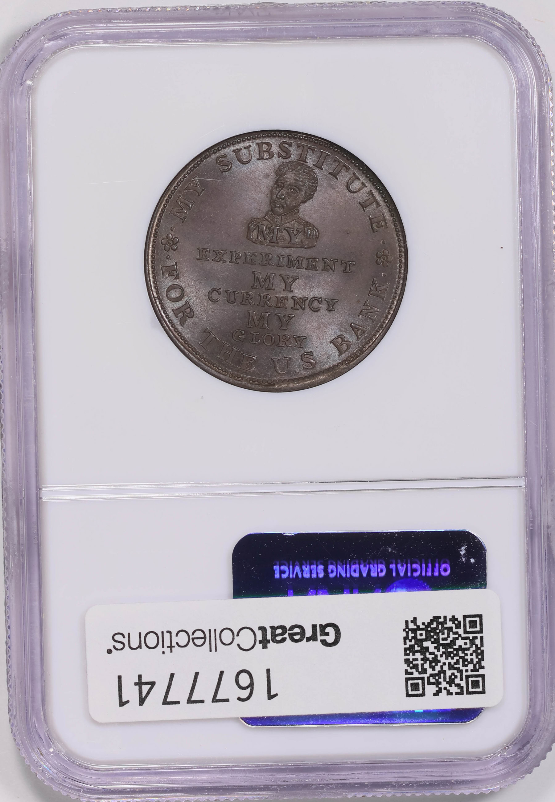 1834 Hard Times Token HT-9 Running Boar NGC MS-66 BN (Item 1677741