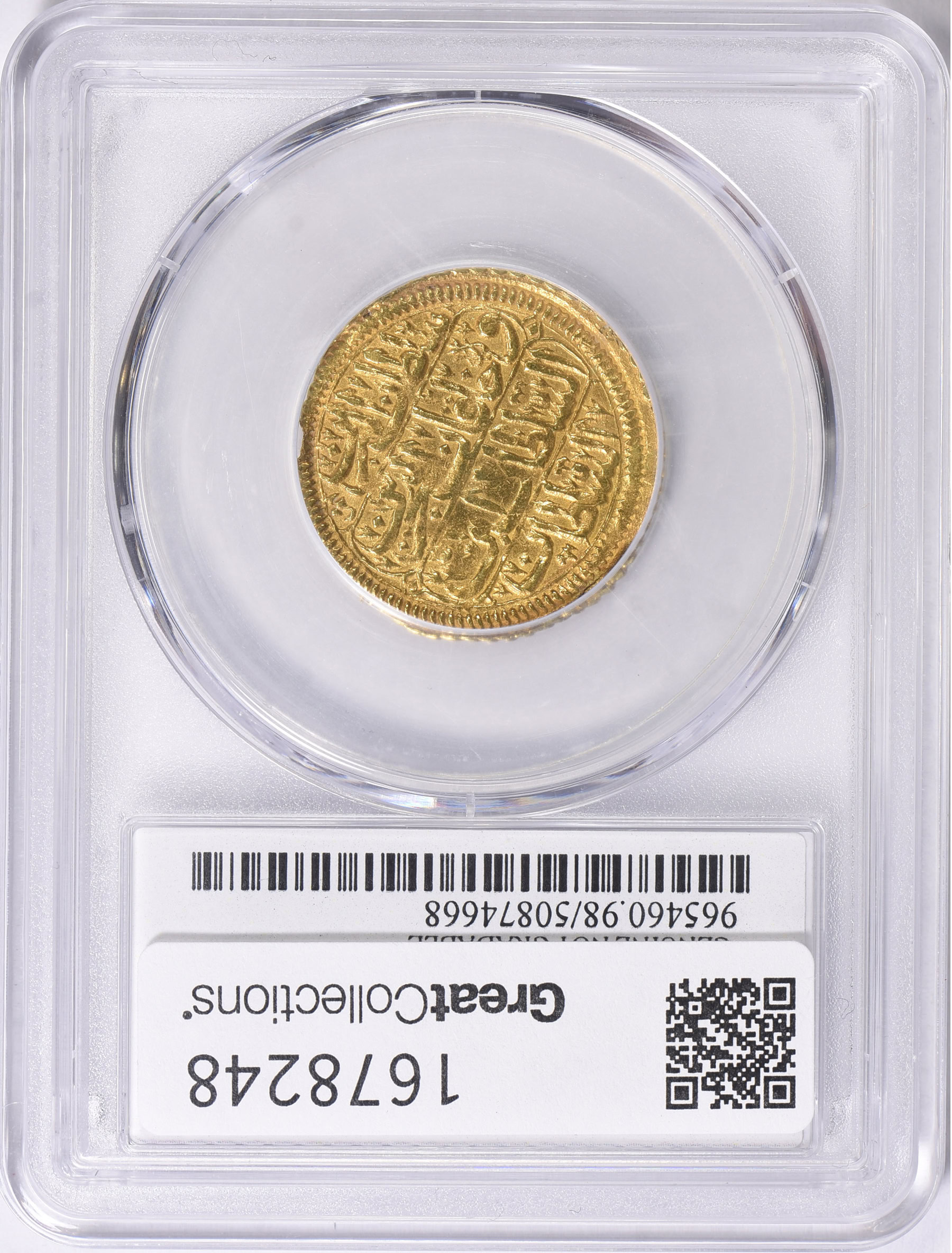 Egypt AH 1115 (1703) Gold Ashrafi PCGS Genuine XF Details (3.44gms