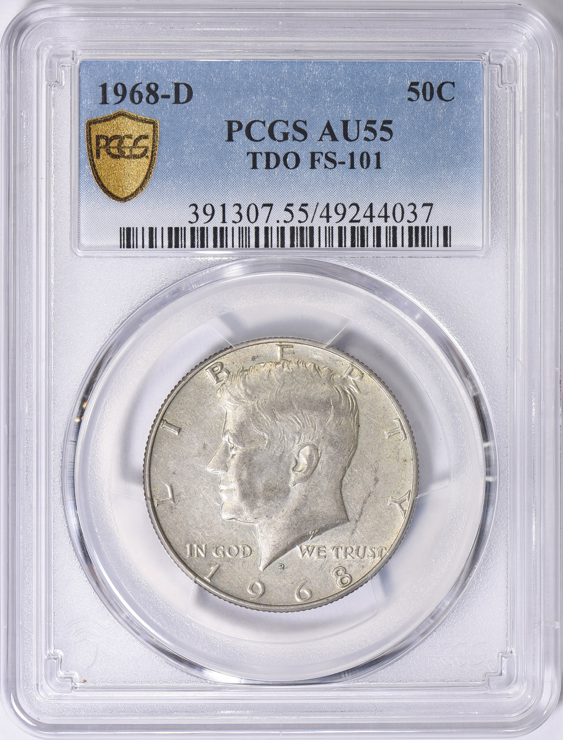 1968-D Kennedy Half Dollar Tripled Die Obverse FS-101 PCGS AU-55 (Item ...