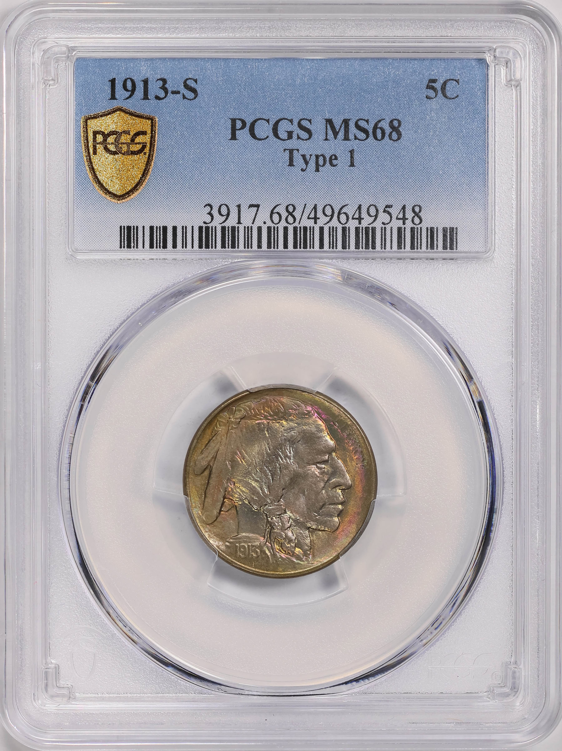 1913-S-Buffalo-Nickel-Type-1-PCGS-MS-68-Toned