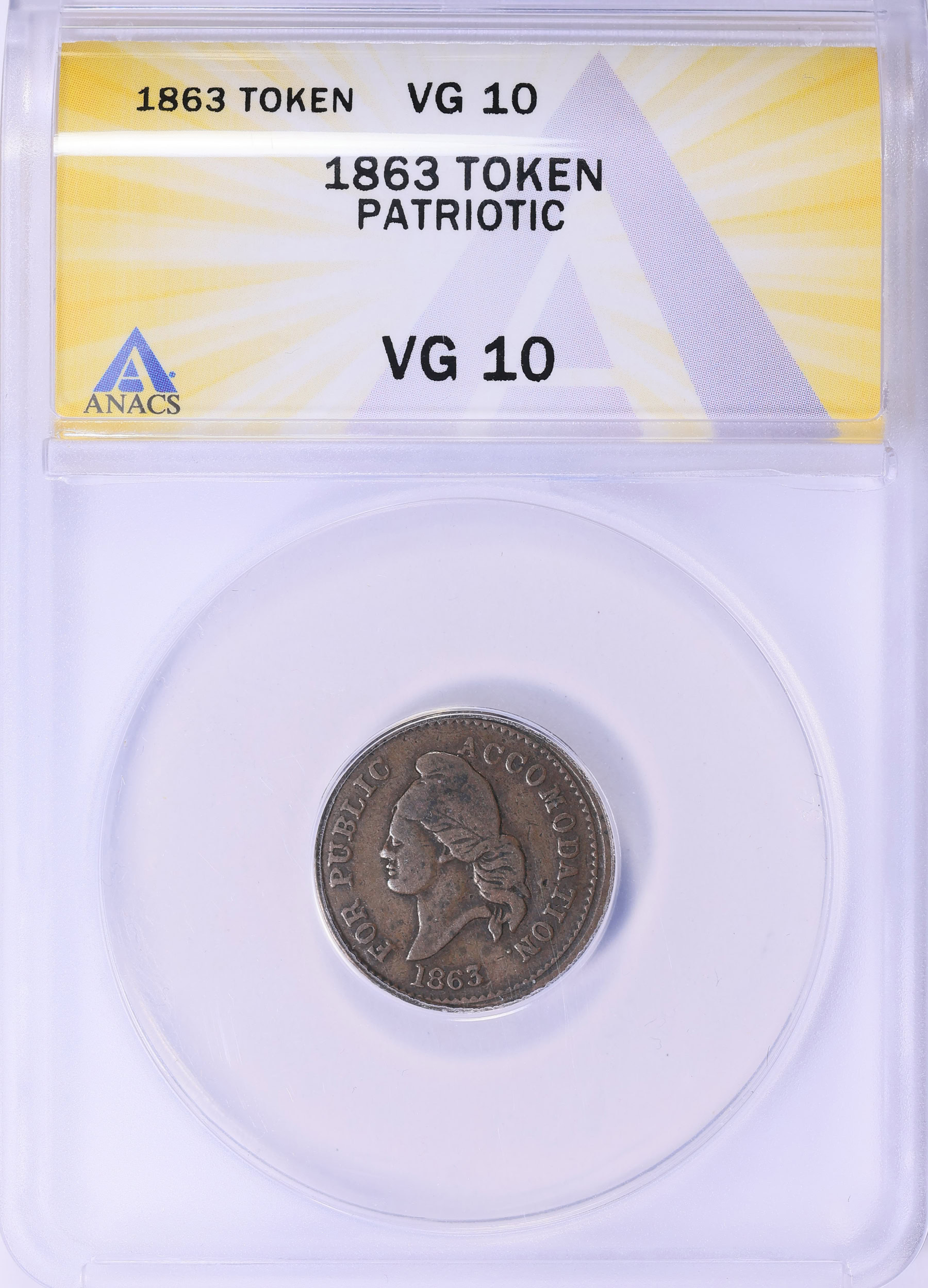 1863 For Public Accomodation - United States Copper Civil War