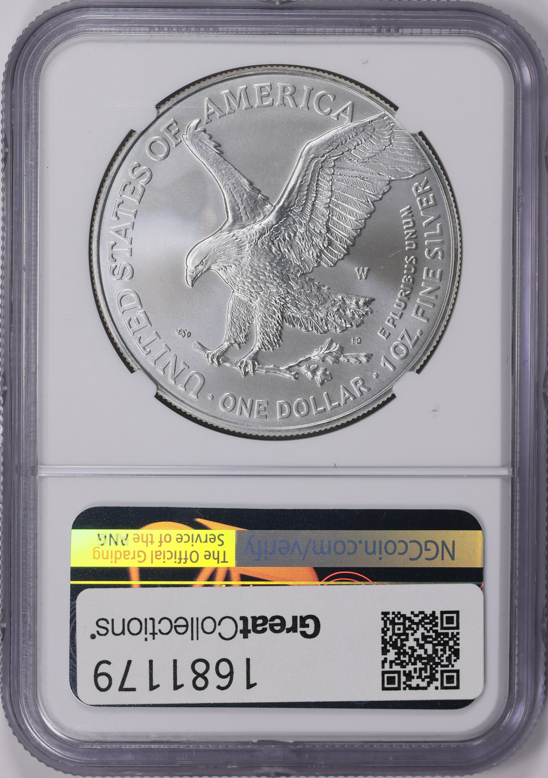 2022-W $1 Silver Eagle Burnished Advanced Release NGC MS-70