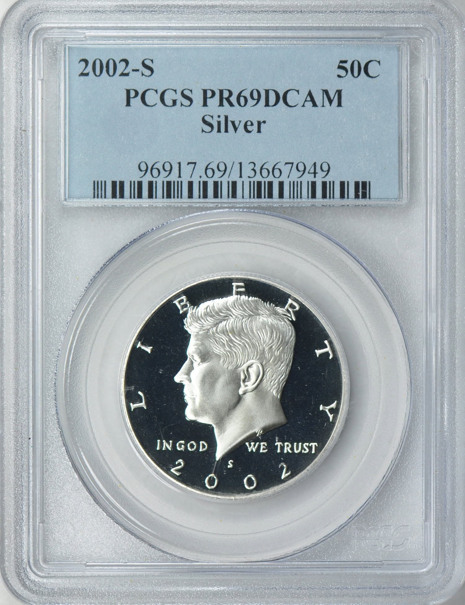 2002-S Kennedy Half Dollar Silver PCGS Proof-69 DCAM (Item 168123