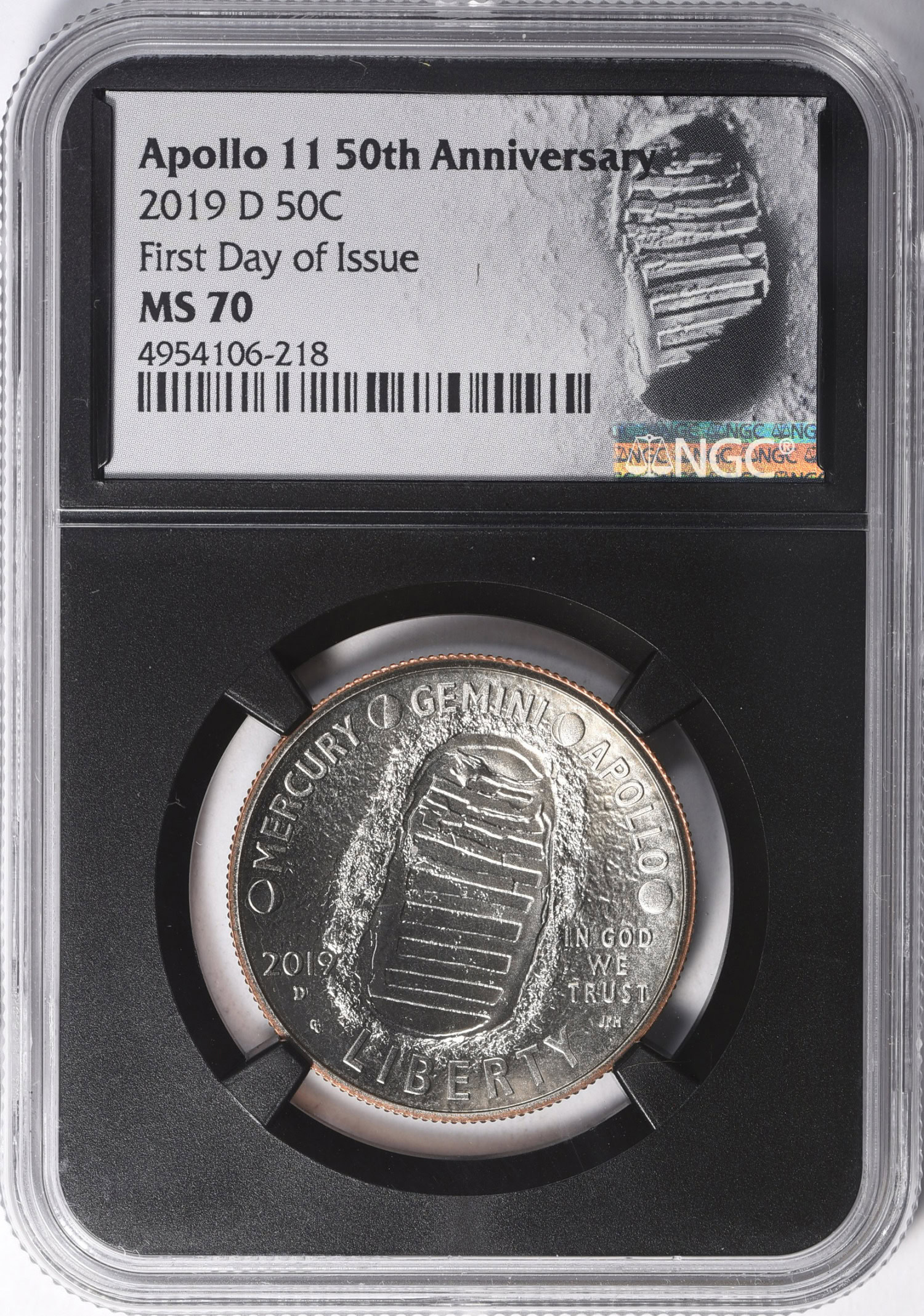 2019-D Apollo 11 Half Dollar 50th Anniversary Set First Day of Issue ...