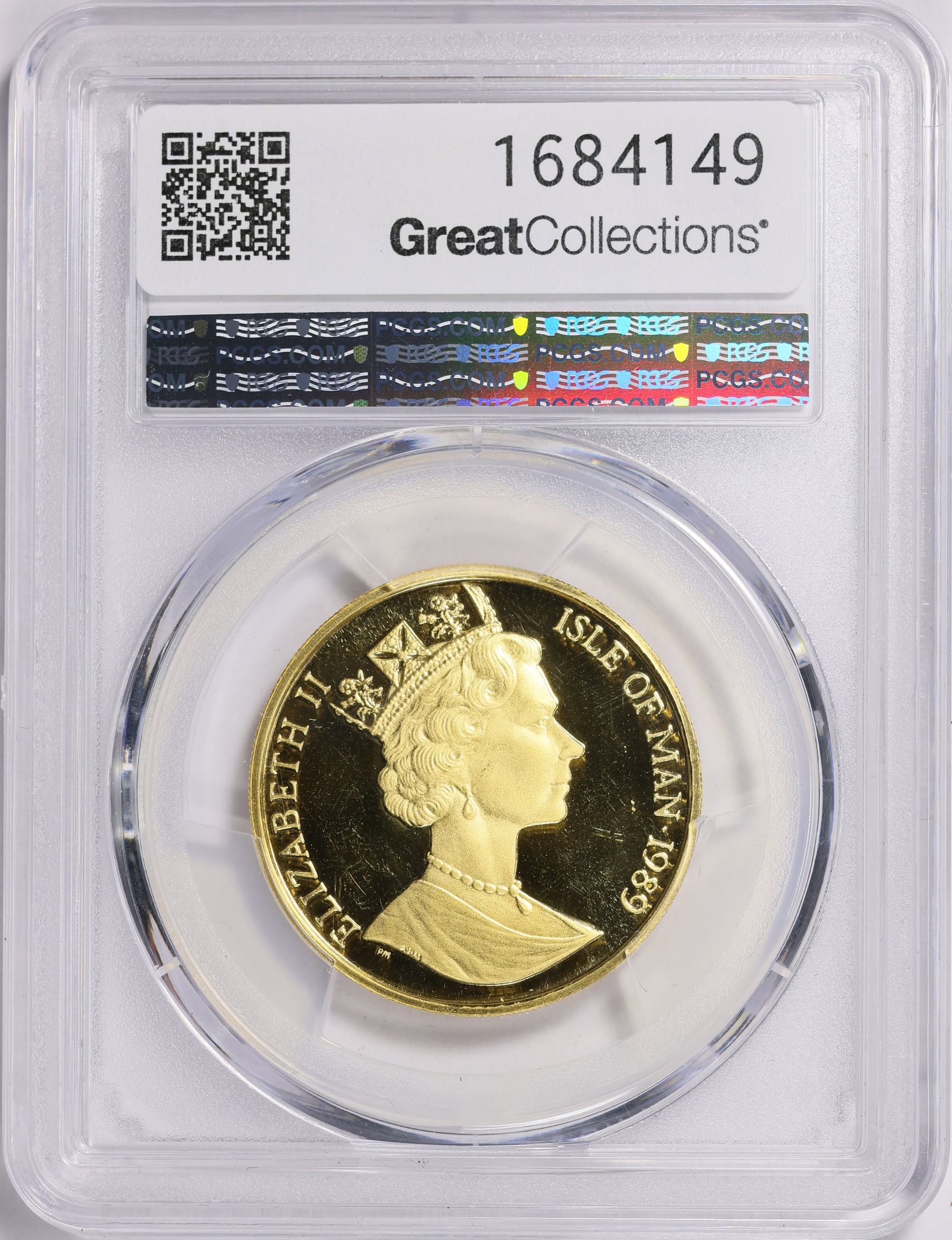 Isle of Man 1989 Gold 1/2 Crown Persian Cat KM-255 PCGS MS-69 (AGW