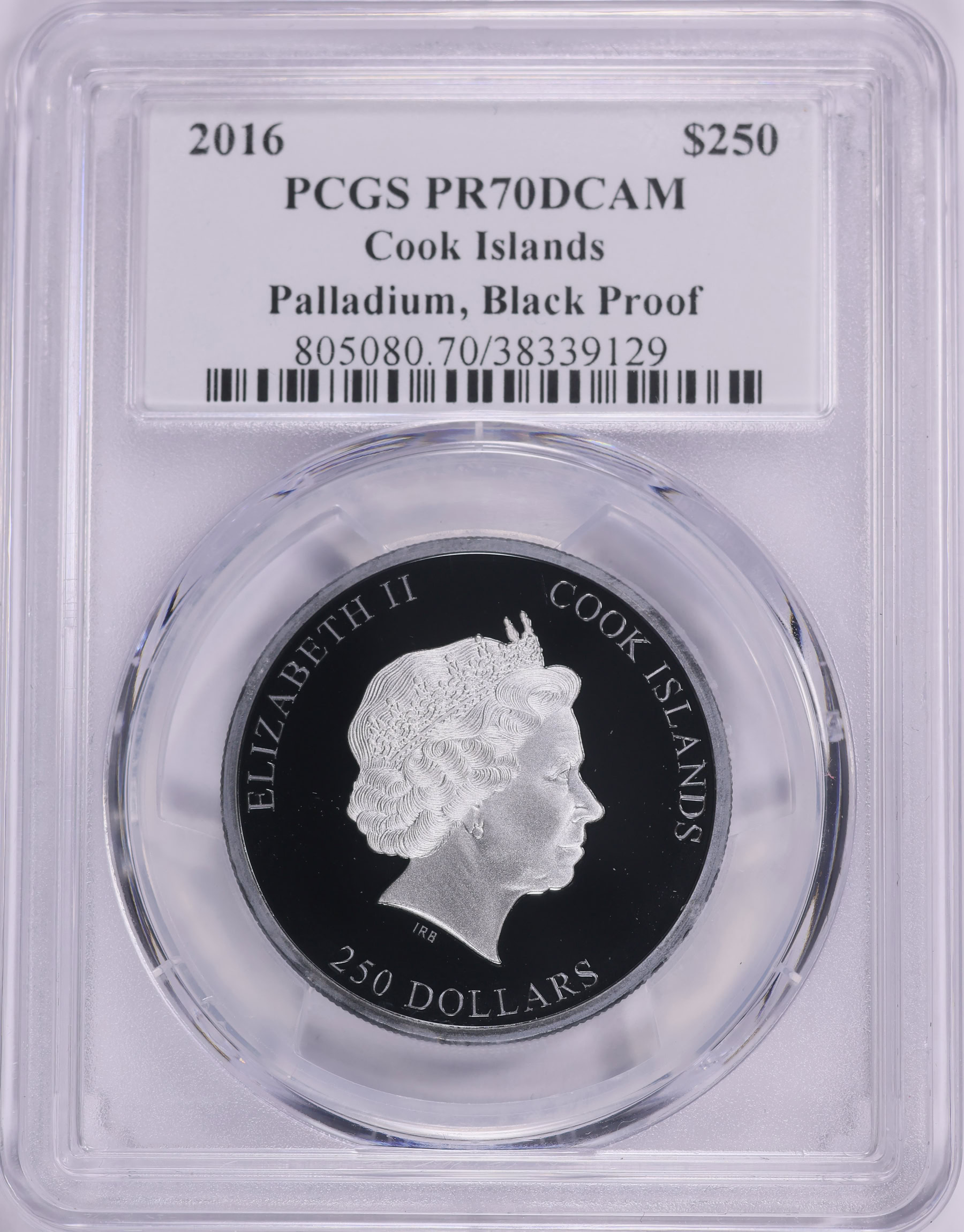 Cook Islands 2016 Palladium $250 Ronald Reagan Palladium, Black