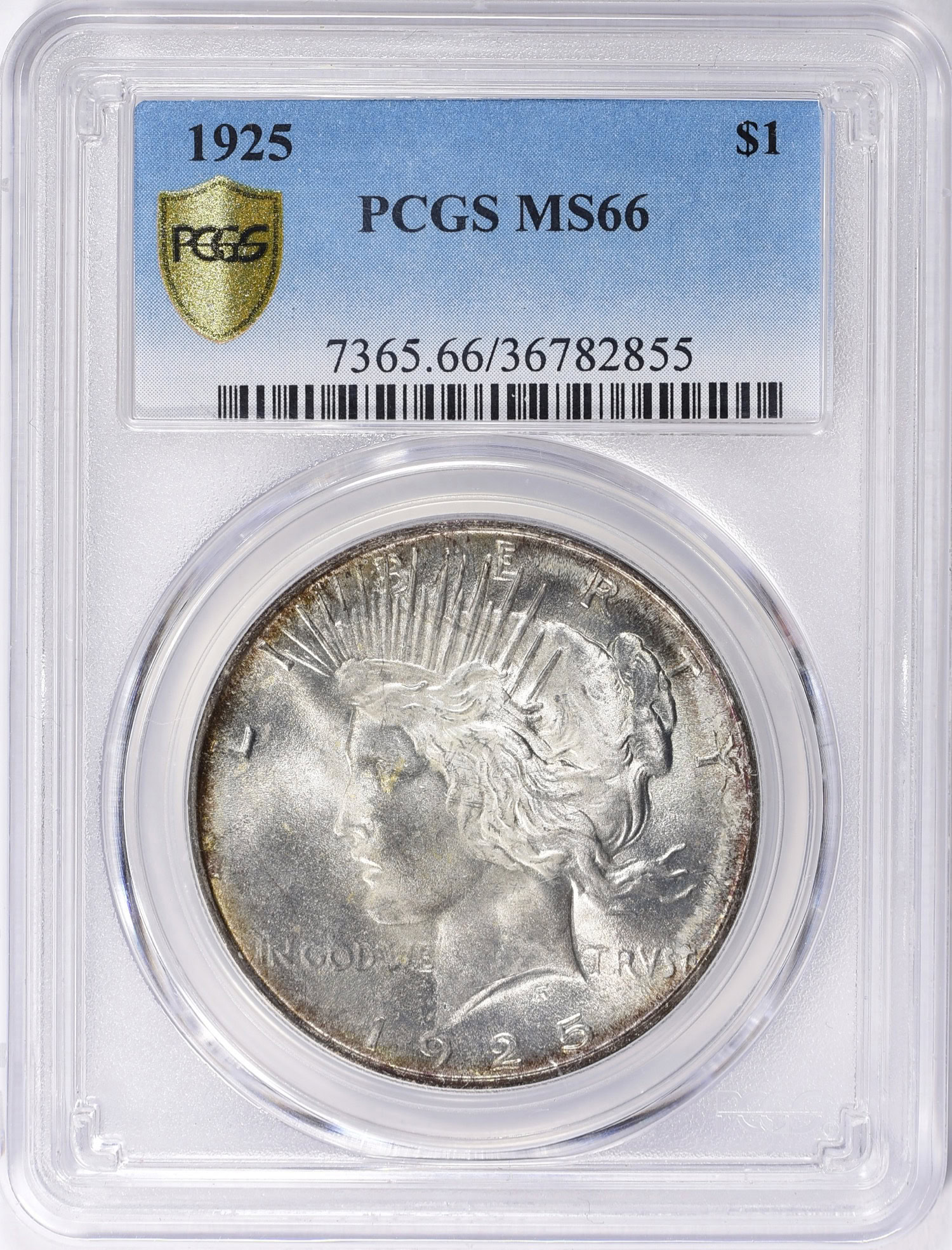 1925 Peace Silver Dollar PCGS MS-66 (Toned) (Item 1686456 ...