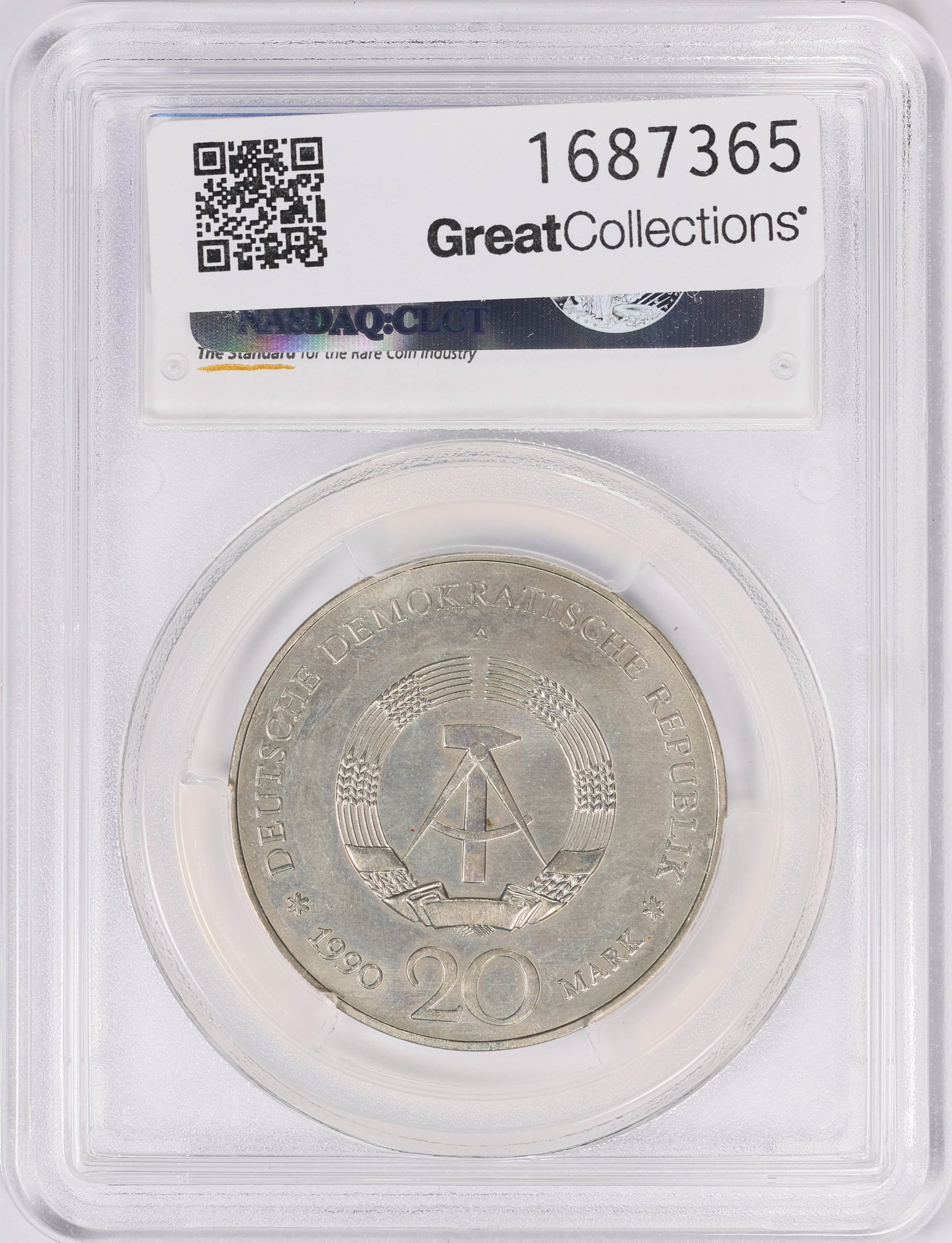 Germany Democratic Republic 1990A 20 Mark Brandenburg Gate CN KM139