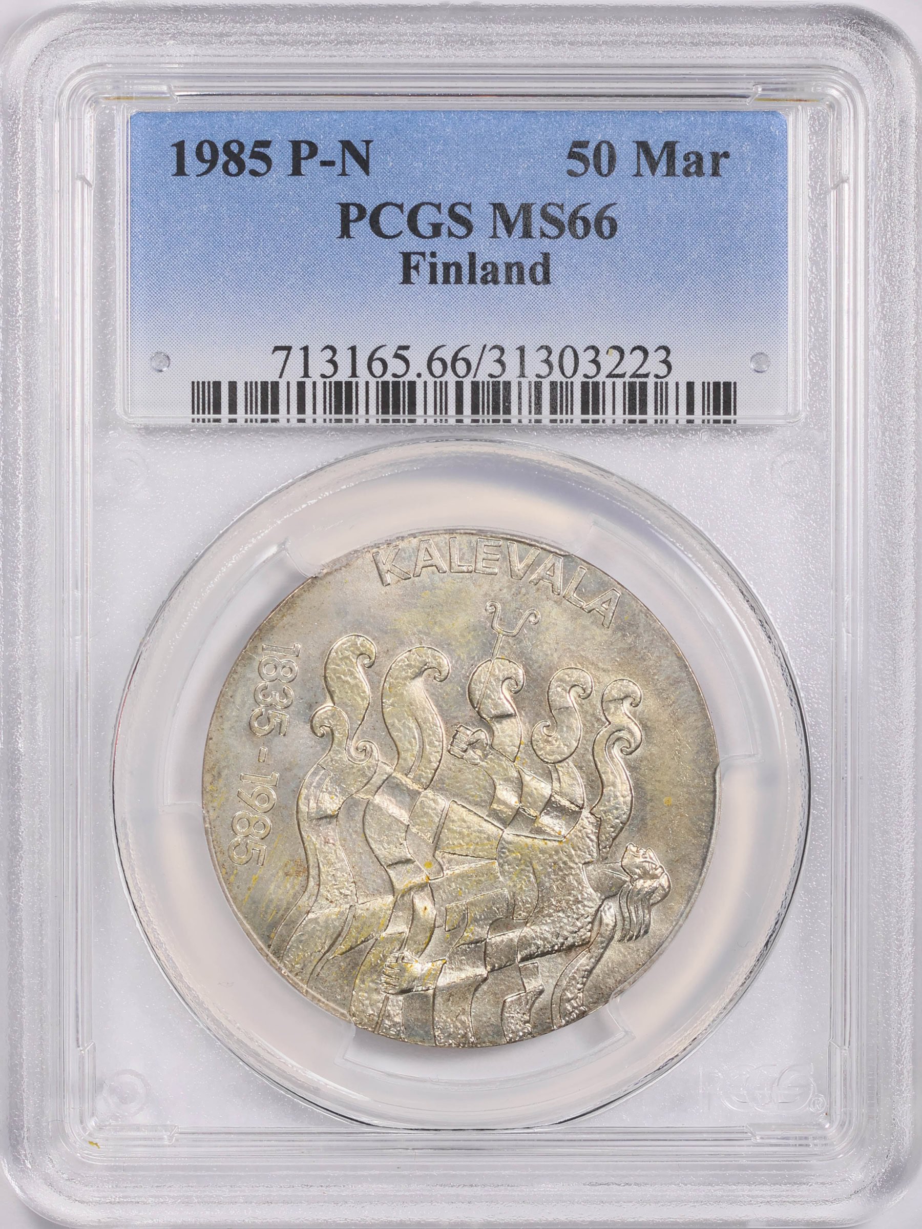 1983年 フィンランド 50マルッカ 記念硬貨 MS63 Finland 1985-P-N 50 Markkaa Kalevala PCGS MS-66 (Item 1687371