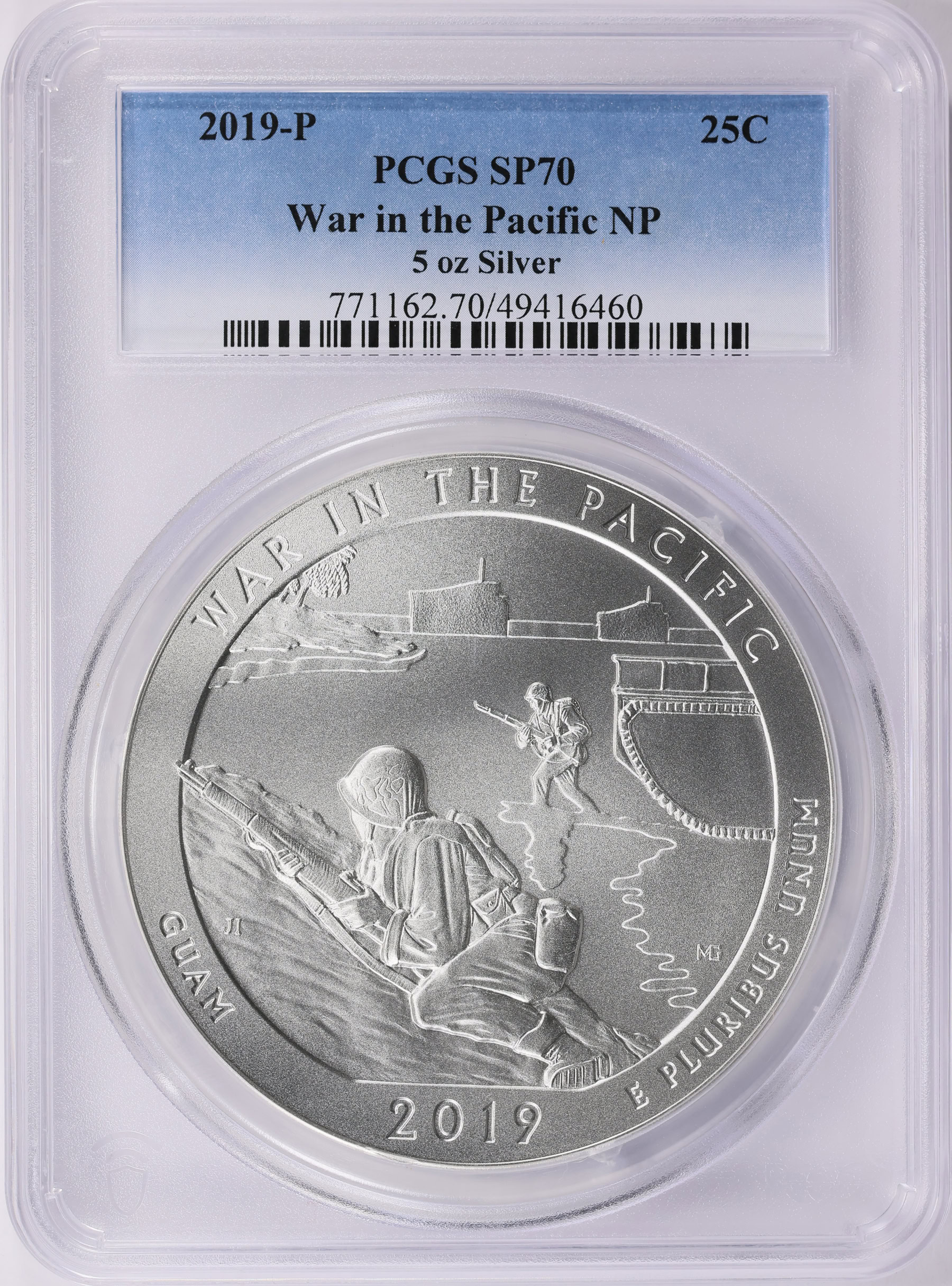 War In The Pacific Quarter Value 2019-P America the Beautiful 5 oz. Silver Quarter Pacific Historical
