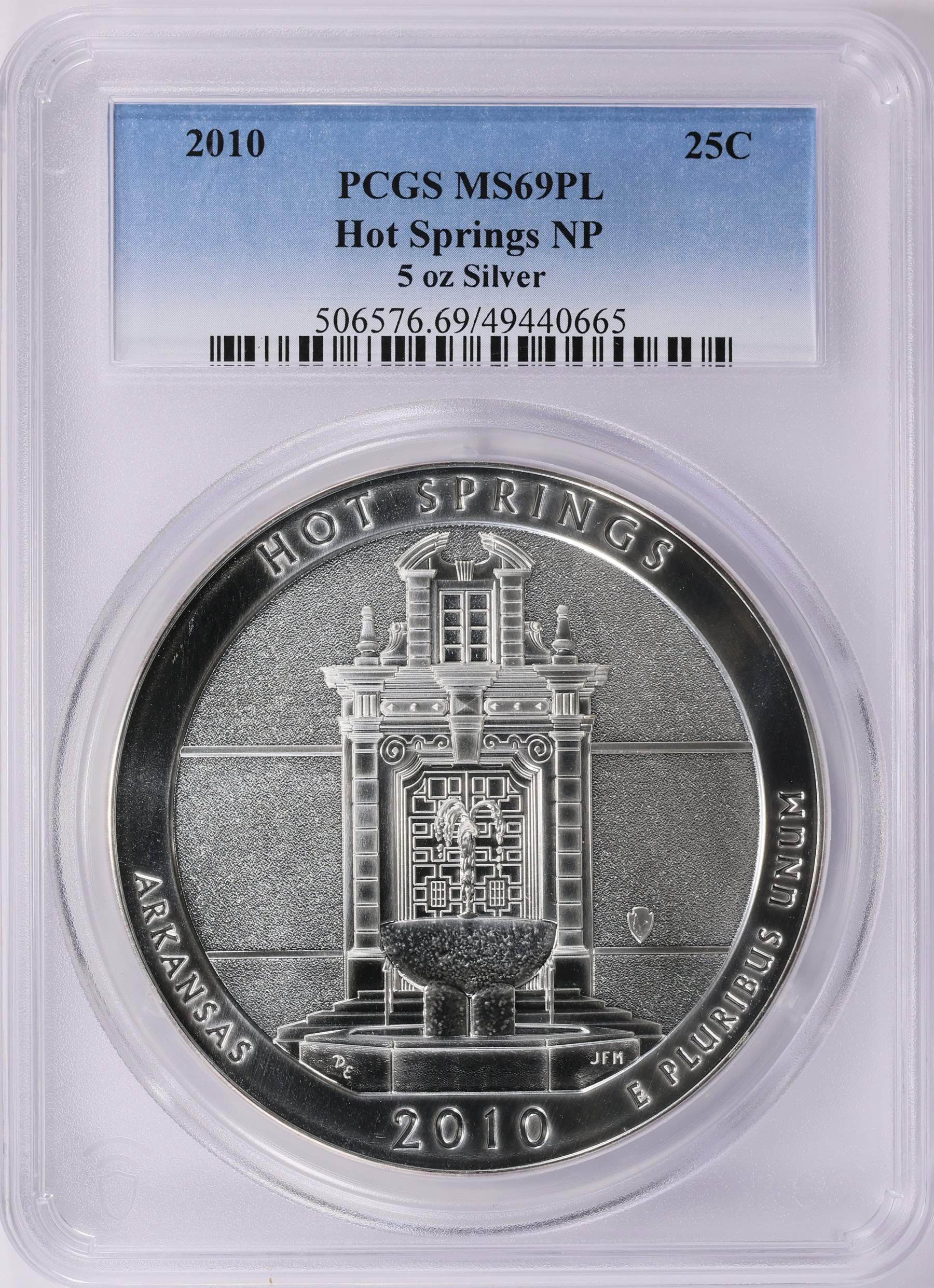 Spring Metal Coin 2010 America the Beautiful 5 oz. Silver Quarter Hot Springs NP PCGS MS ...