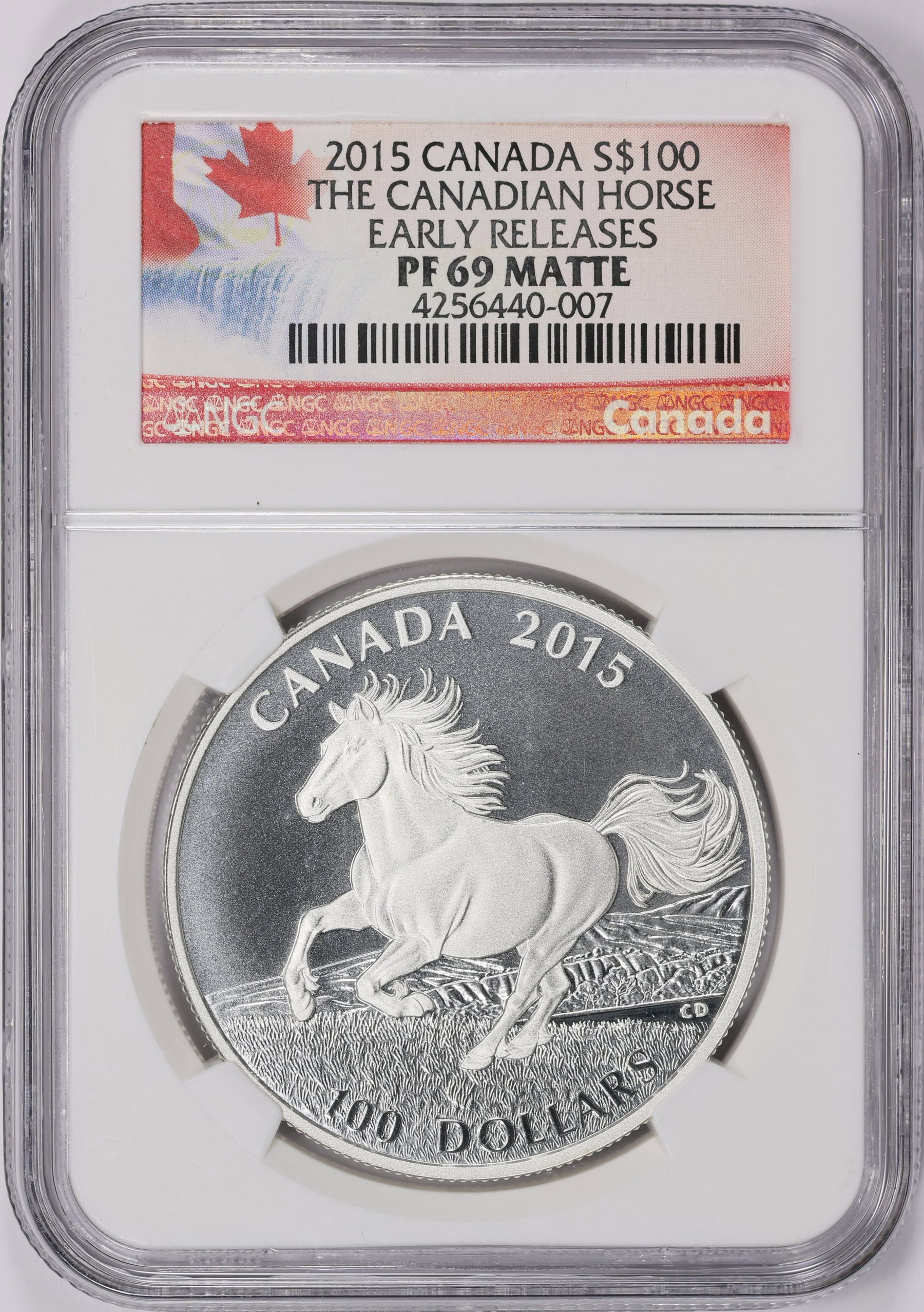 Canada 2015 Silver 100 Canadian Horse KM2047 Early Releases NGC Proof