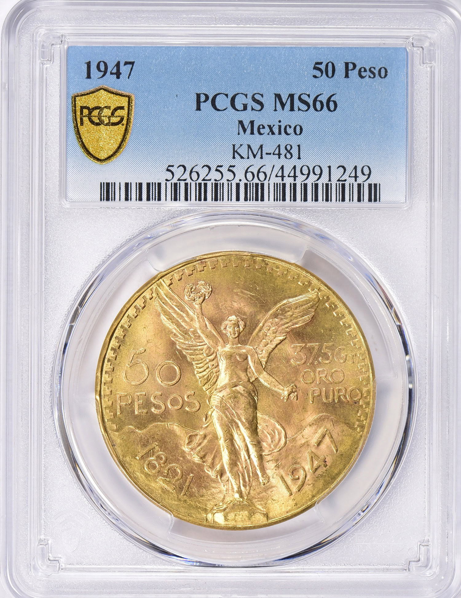 Mexico 1947 Gold 50 Pesos KM481 PCGS MS66 (AGW = 1.2057 oz.) (Item