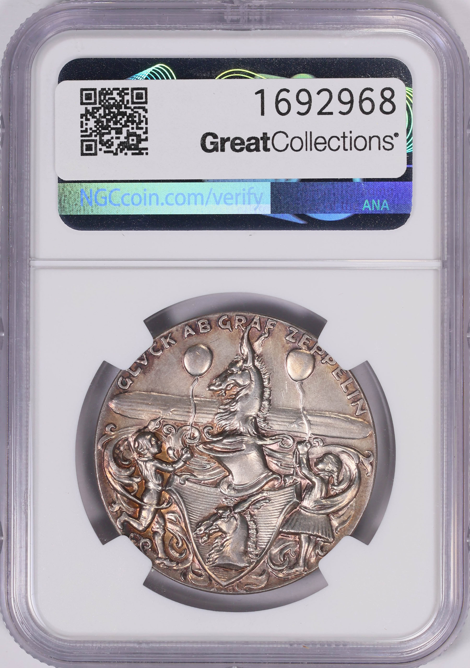 Germany 1928 Silver 36mm Count Von Zeppelin Goetz Medal NGC MS-63 (Item ...