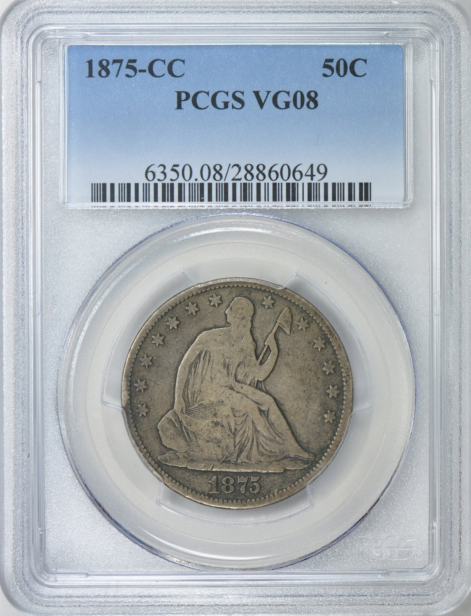 希少！　レア　オトイズム　白 1875-CC Liberty Seated Silver Dime Above Bow F Uncertified #200