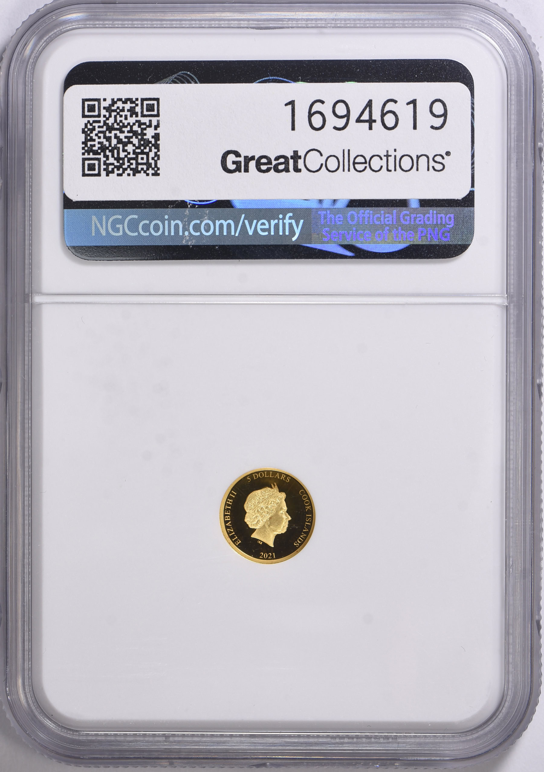 Cook Islands 2021 Gold $5 US State Animal Series New York Beaver