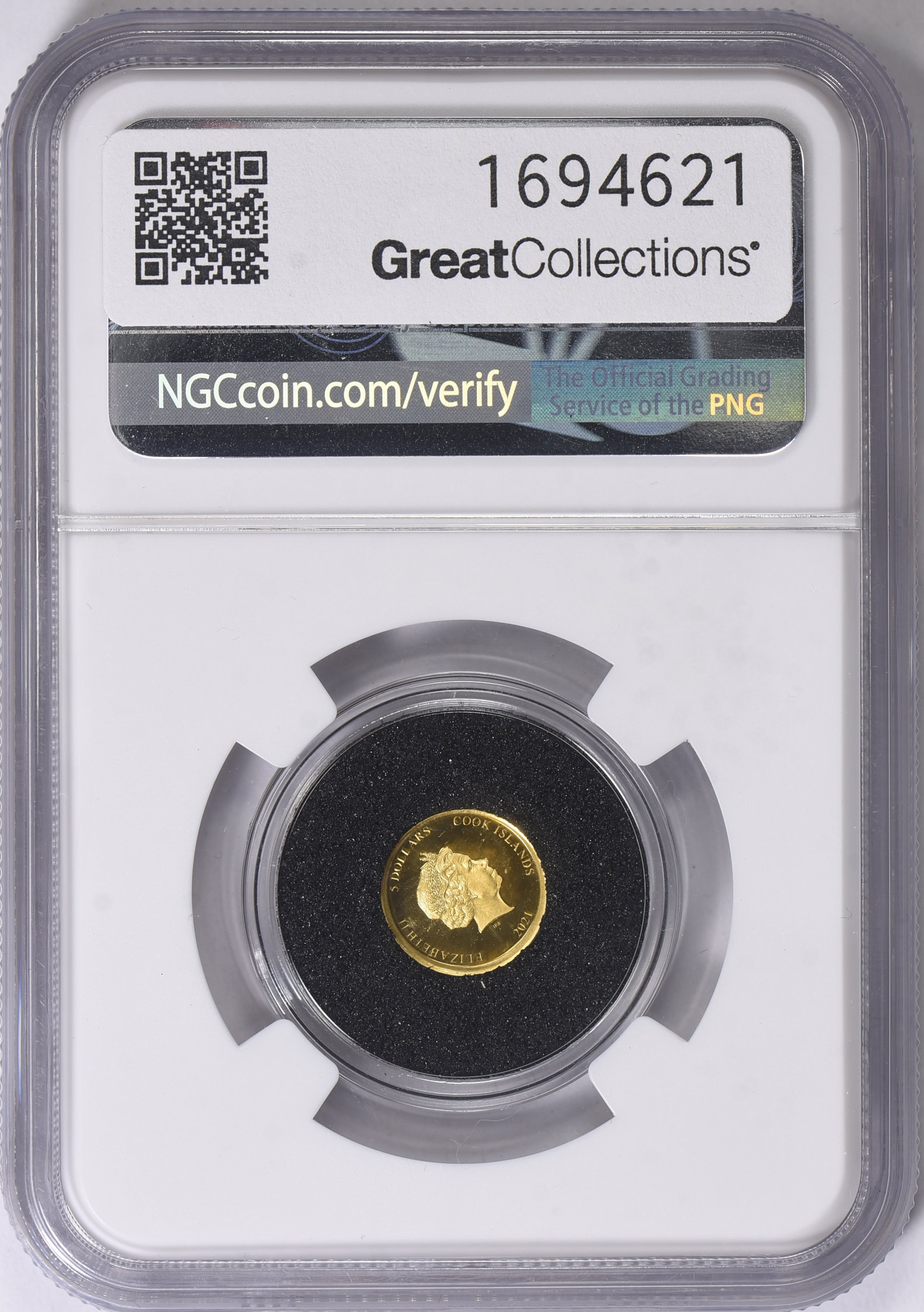 Cook Islands 2021 Gold $5 US State Animal Series Texas Longhorn NGC ...