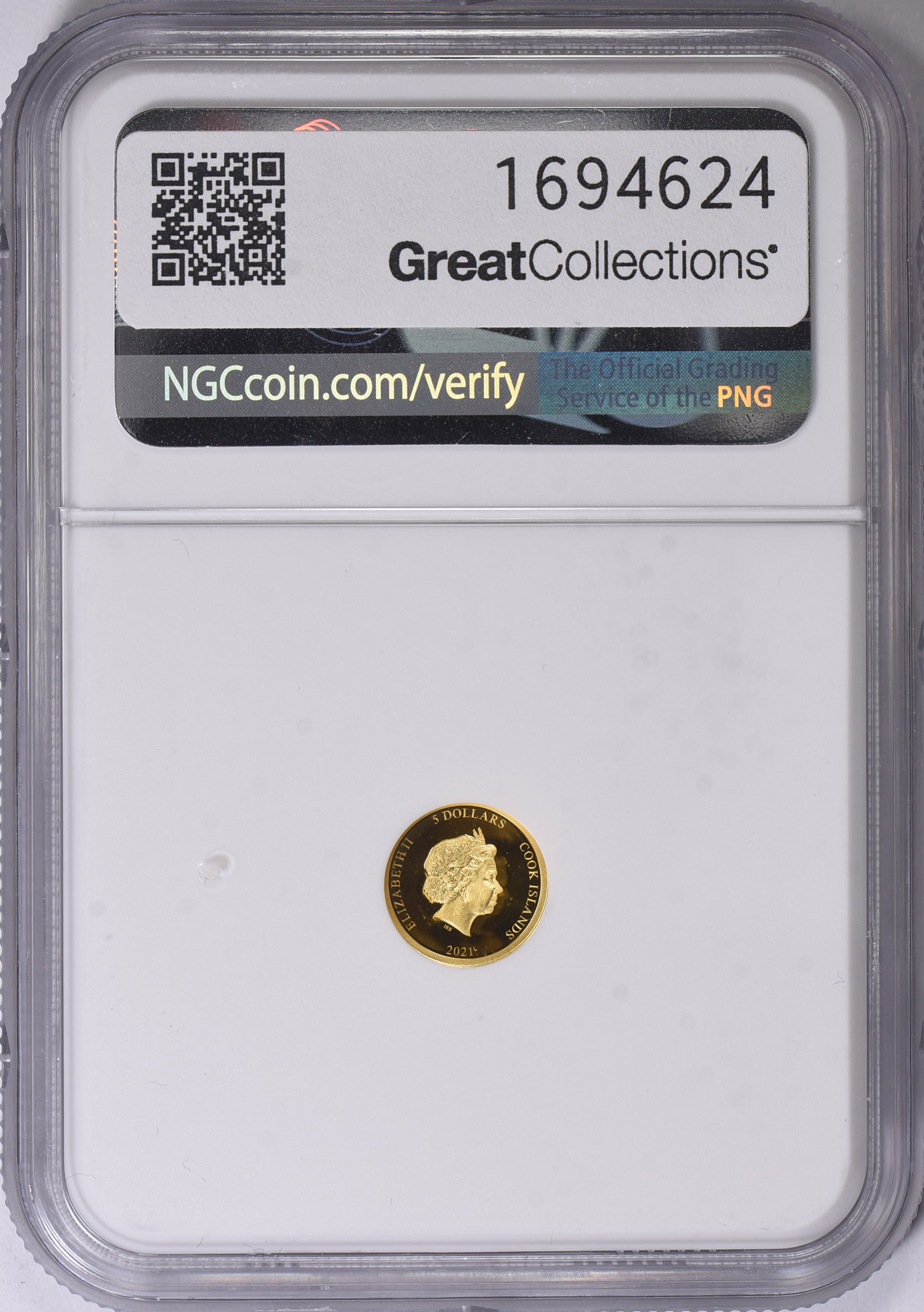 Cook Islands 2021 Gold $5 US State Animal Series New York Beaver NGC ...