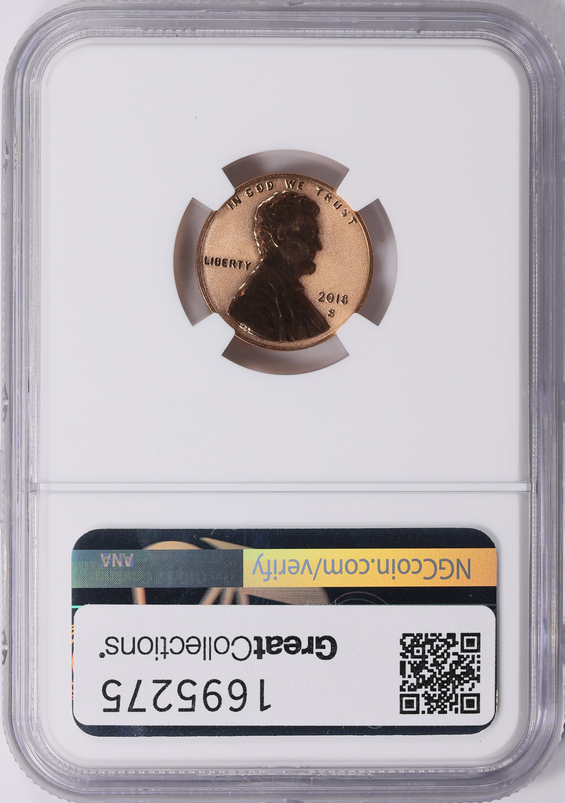 2018-S Lincoln Cent Shield Reverse Proof From the 50th Anniversary Set ...