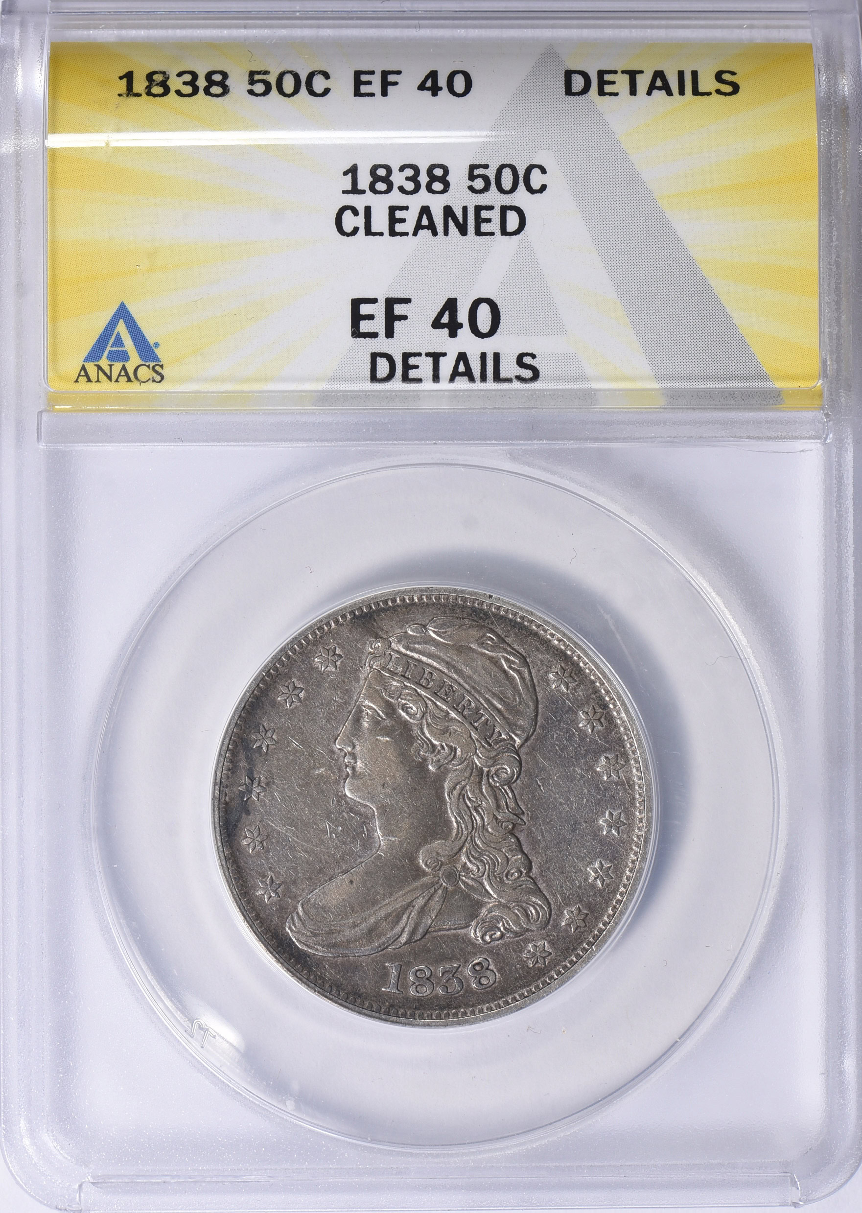 1838 Capped Bust Half Dollar ANACS XF-40 Details (Item 1699770 ...