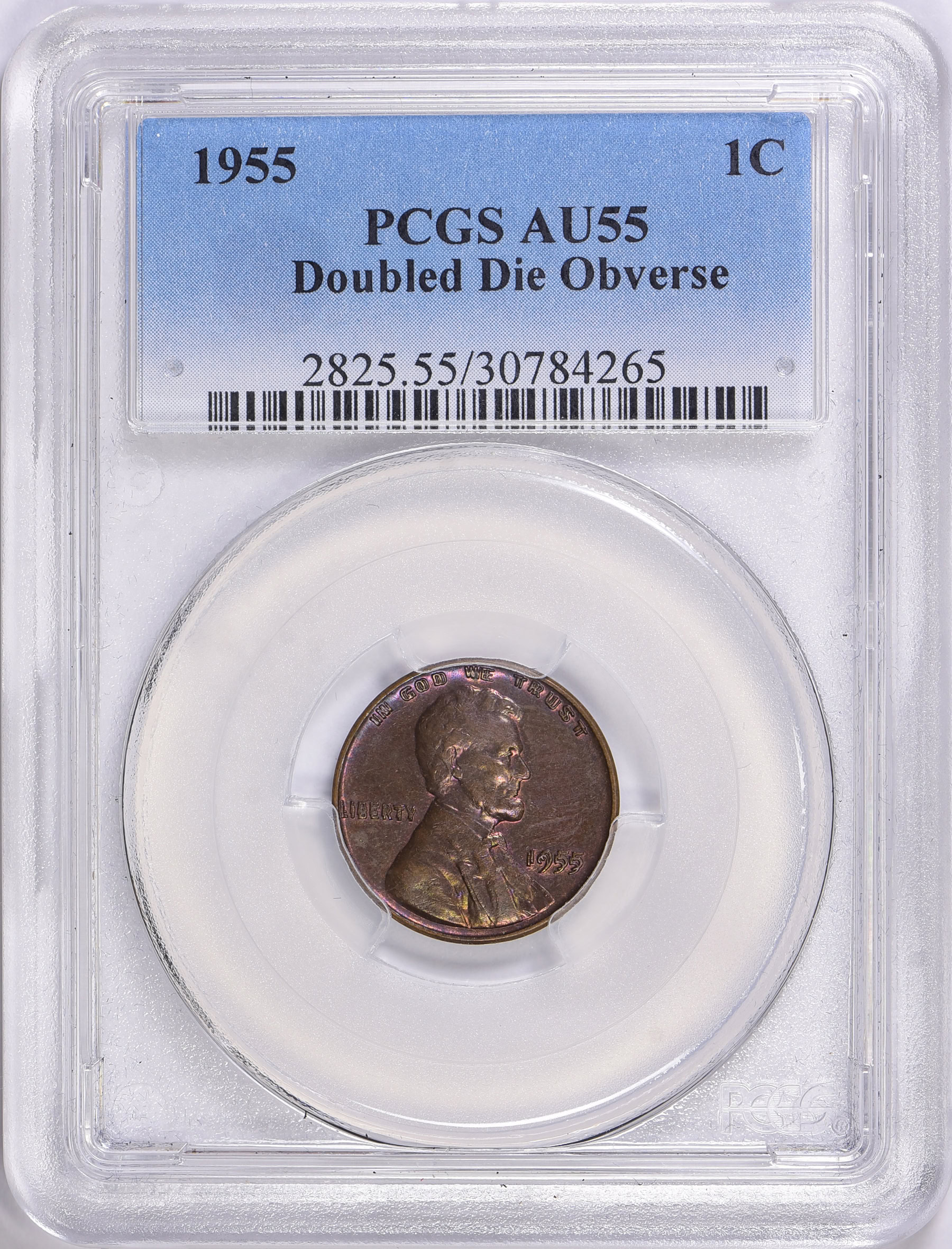 1955 Lincoln Cent Doubled Die Obverse PCGS AU-55 BN (Item 1700105