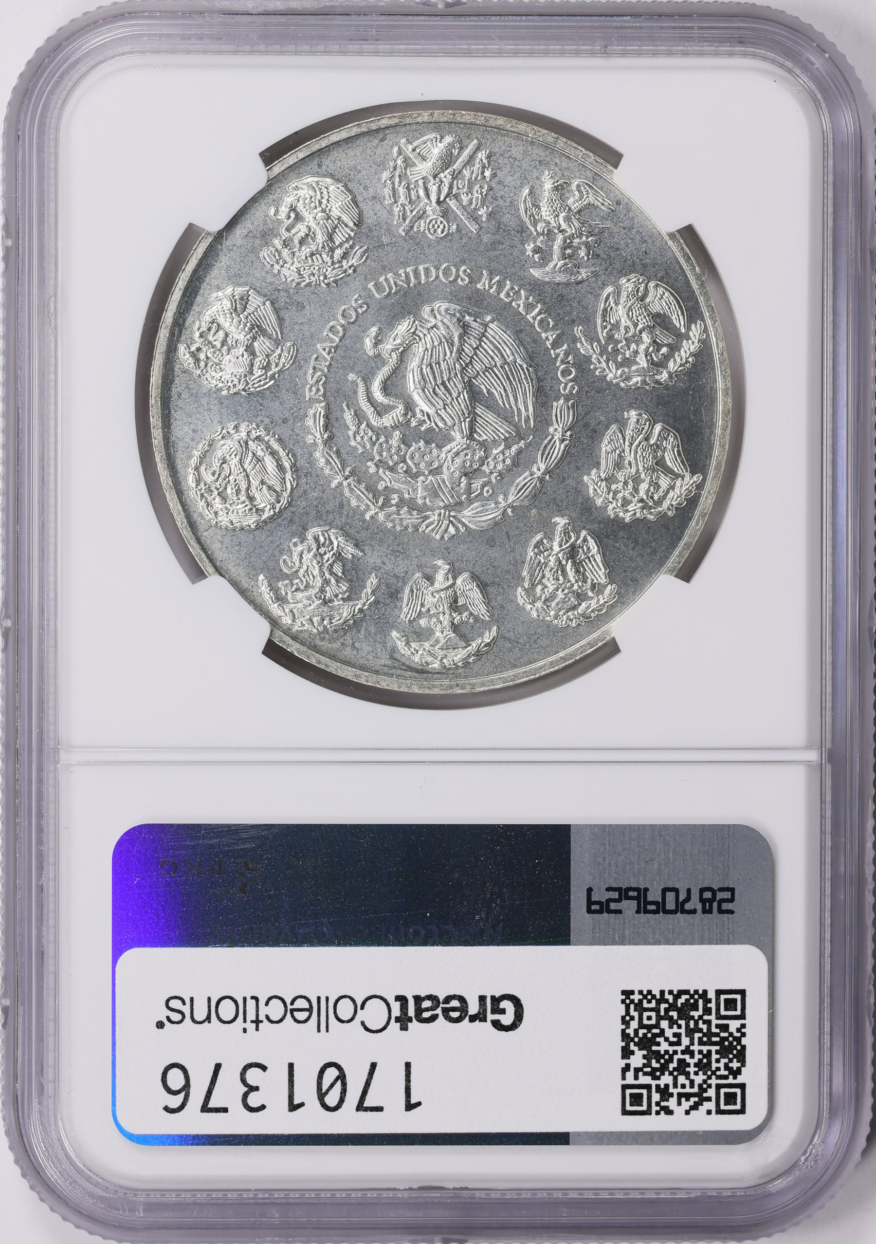 Mexico 2001-Mo Silver 5 Pesos Endangered Wildlife Series Black