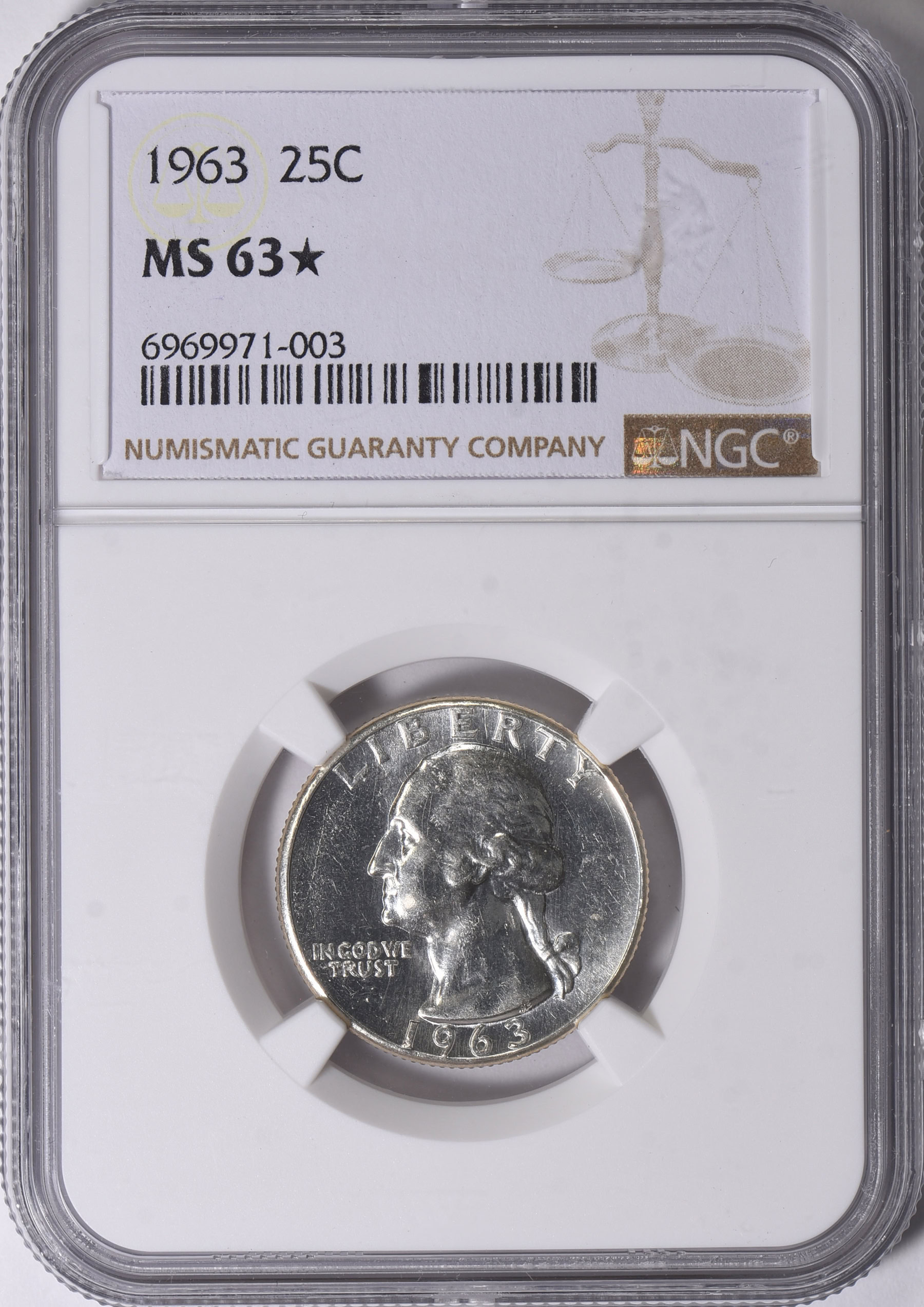 1963 Washington Quarter NGC MS-63 ★ (Item 1703527) | GreatCollections ...
