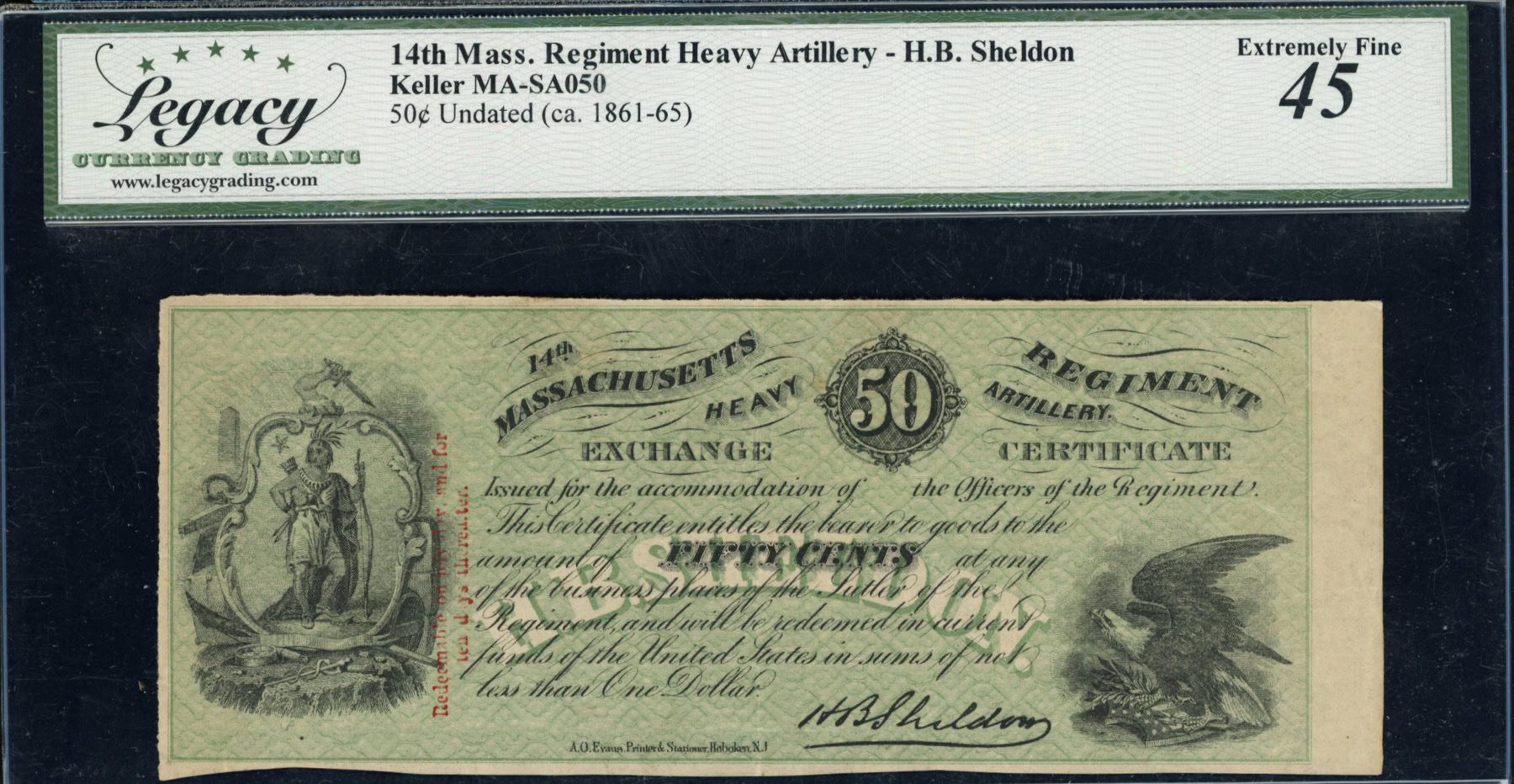 1861-65 Massachusetts - 14th Regiment Heavy Artillery, H.B. Sheldon 50 ...
