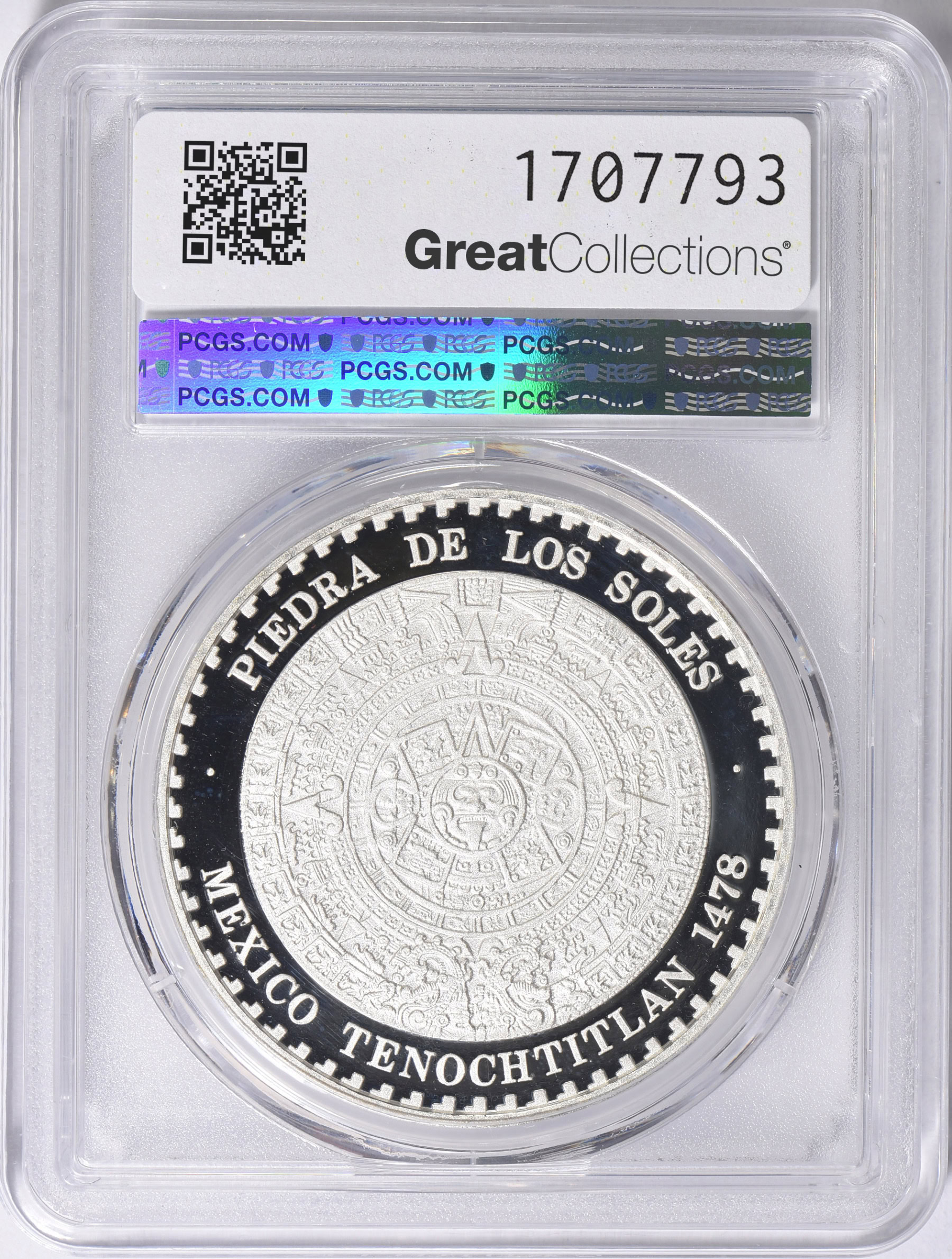 Mexico 1993-Mo Silver Onza Aztec Sun Stone PCGS Proof-68 DCAM (Item ...